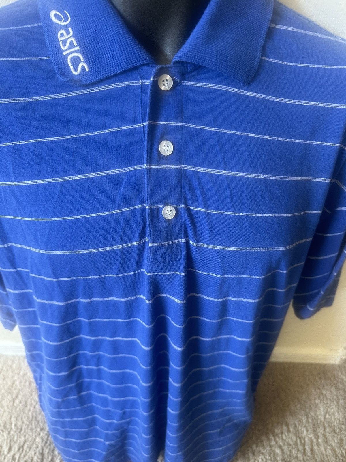 Asics Men’s used ASICS blue polo golf shirt logo size L large Size US L / EU 52-54 / 3 - 2 Thumbnail