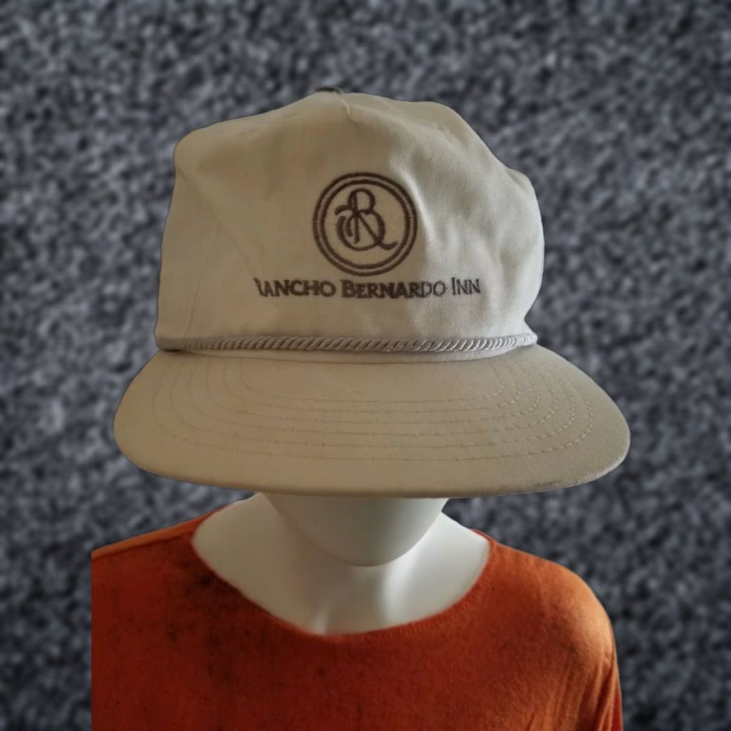 Vintage VINTAGE Texace Rancho Bernardo Inn USA Cotton Baseball Cap Hat Adult Adjustable Ivory Distressed Unisex Size ONE SIZE - 1 Thumbnail
