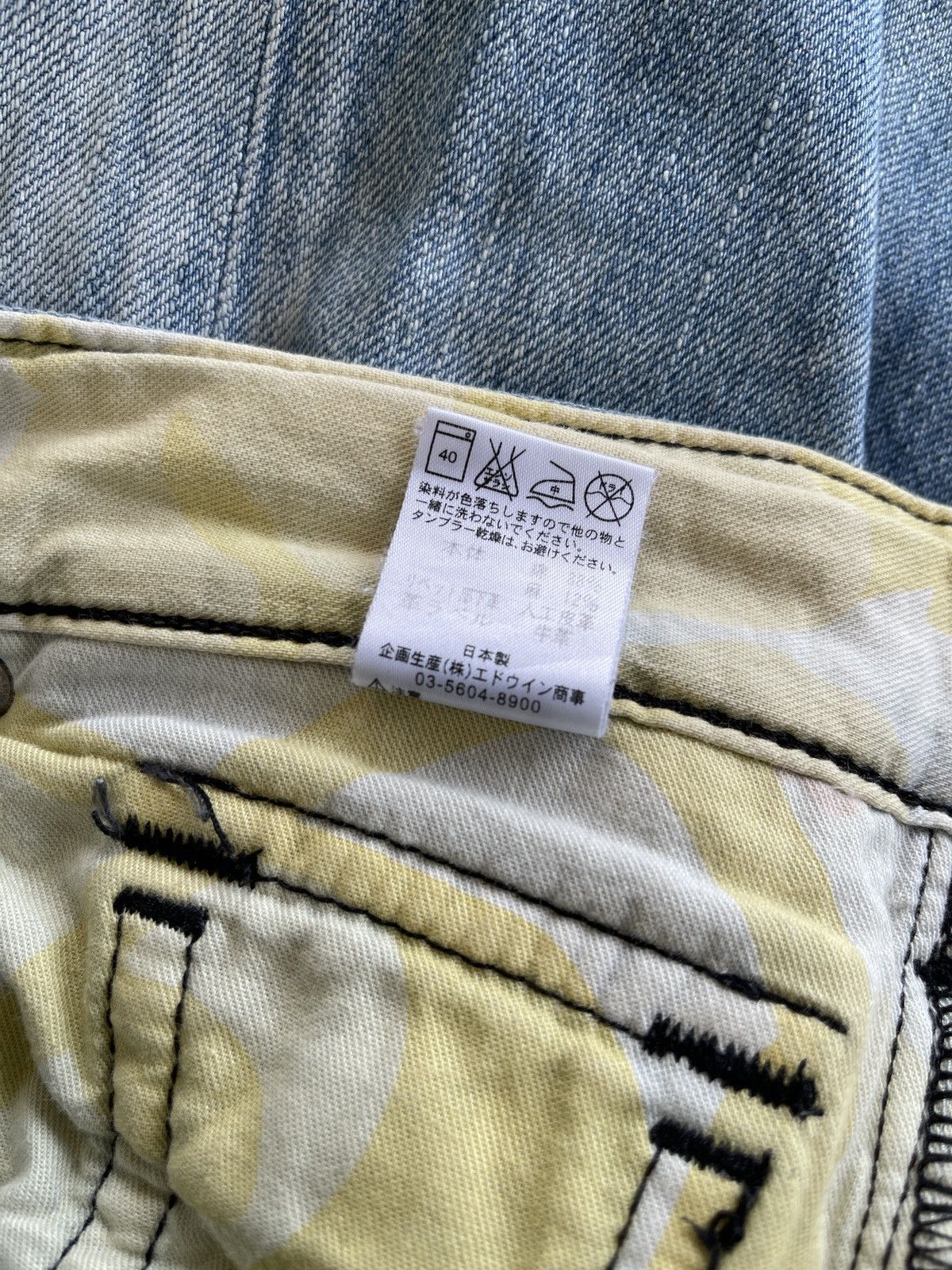 Vintage Vintage Edwin Blue Trip Distressed Flare Denim Size US 32 / EU 48 - 15 Thumbnail