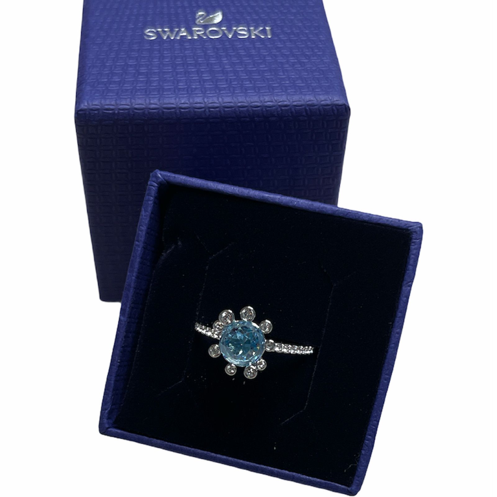Swarovski Swarovski Olive Ring Aqua, Rhodium plated EUR 52 / USA 6 Size ONE SIZE - 1 Thumbnail