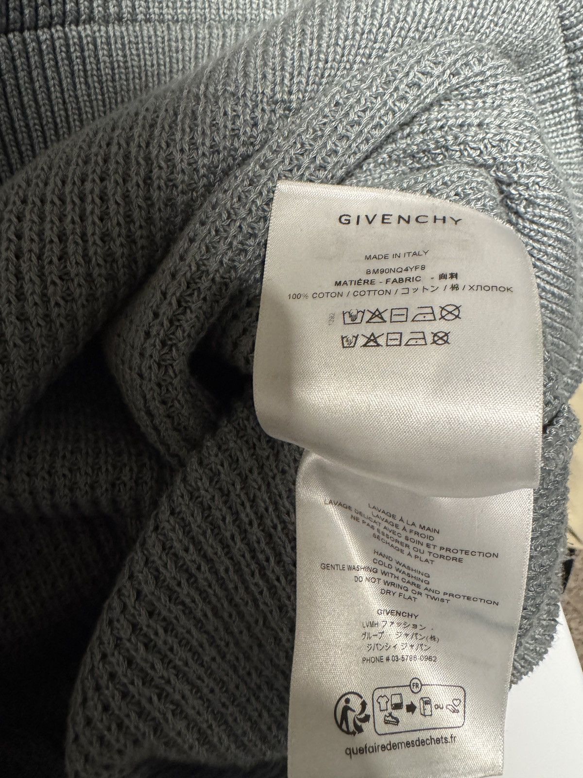 Givenchy GIVENCHY Logo-embroidered Waffle-Knit Jumper Crewneck Size US S / EU 44-46 / 1 - 7 Thumbnail