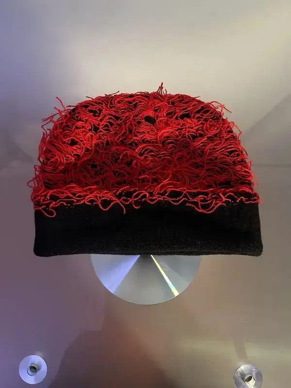 Japanese Brand × Vintage Distressed Knitted Beanie (red) Size ONE SIZE - 2 Thumbnail