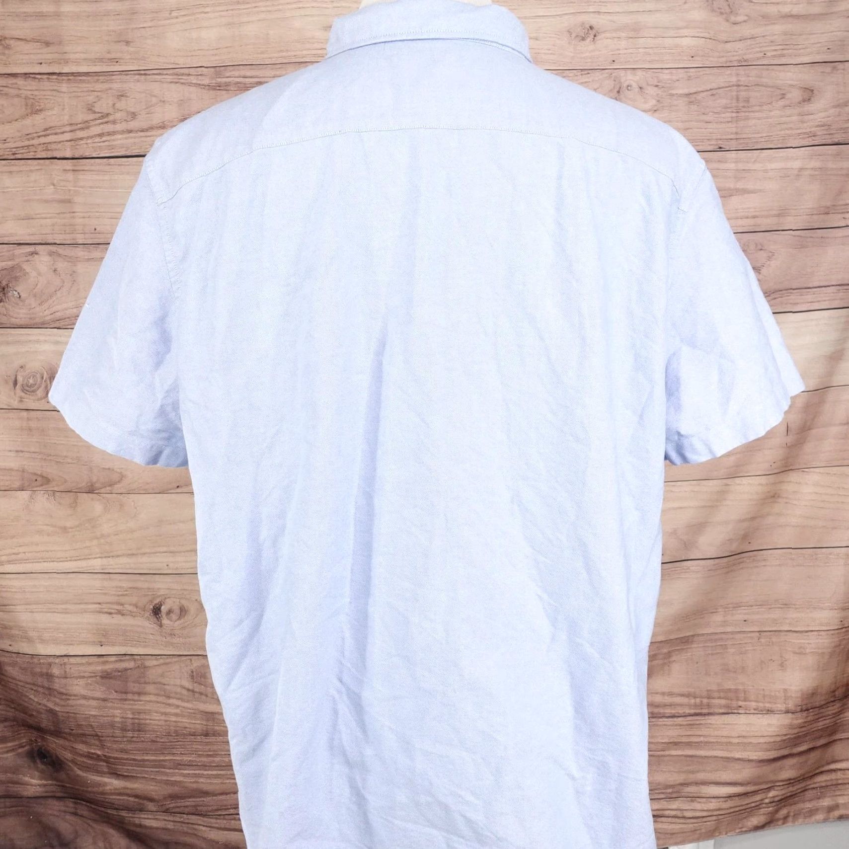 American Eagle Outfitters American Eagle Outfitters Shirt 2XL Blue Short Sleeve Button-Down Oxford Cotton Embroidered Chest Pocket Classic Fit Mens Size US XXL / EU 58 / 5 - 4 Thumbnail