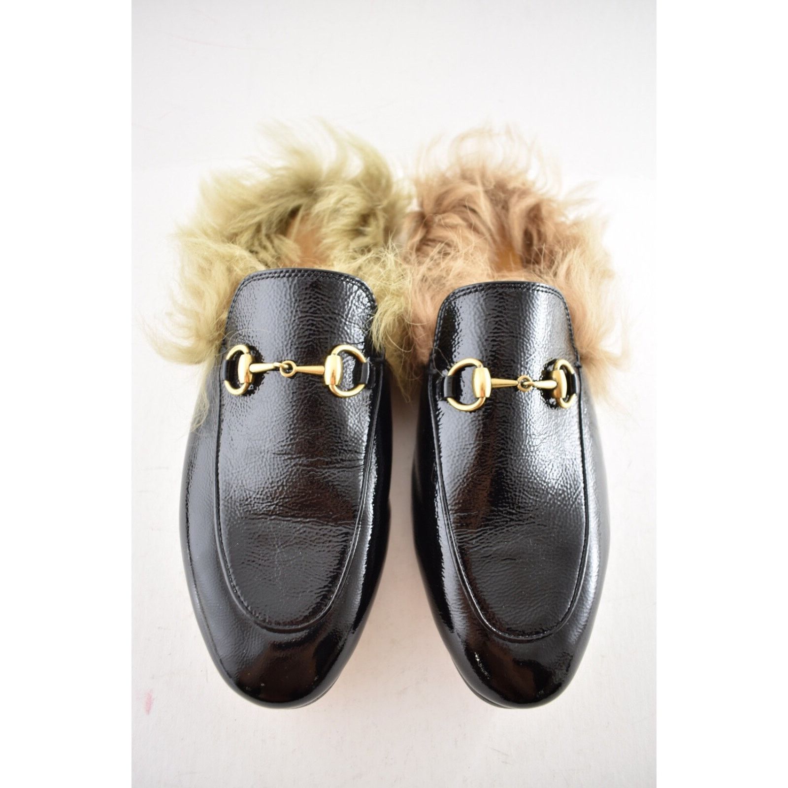 Gucci Gucci Princetown Black Patent Leather Fur Loafer Slide Slip Size US 6 / IT 36 - 7 Thumbnail