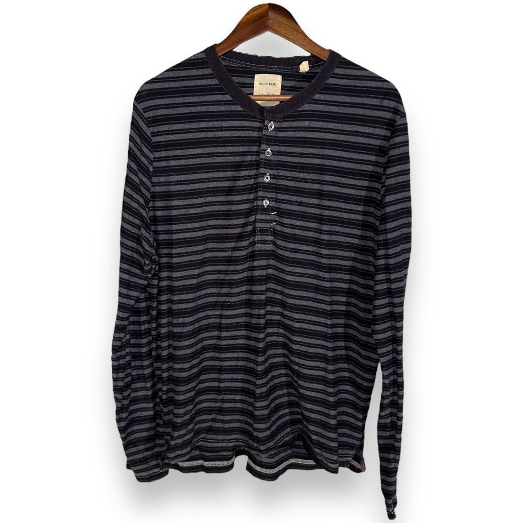 Billy Reid Billy Reid Black & White 3 Button Henley Shirt Size XL Size US XL / EU 56 / 4 - 1 Thumbnail