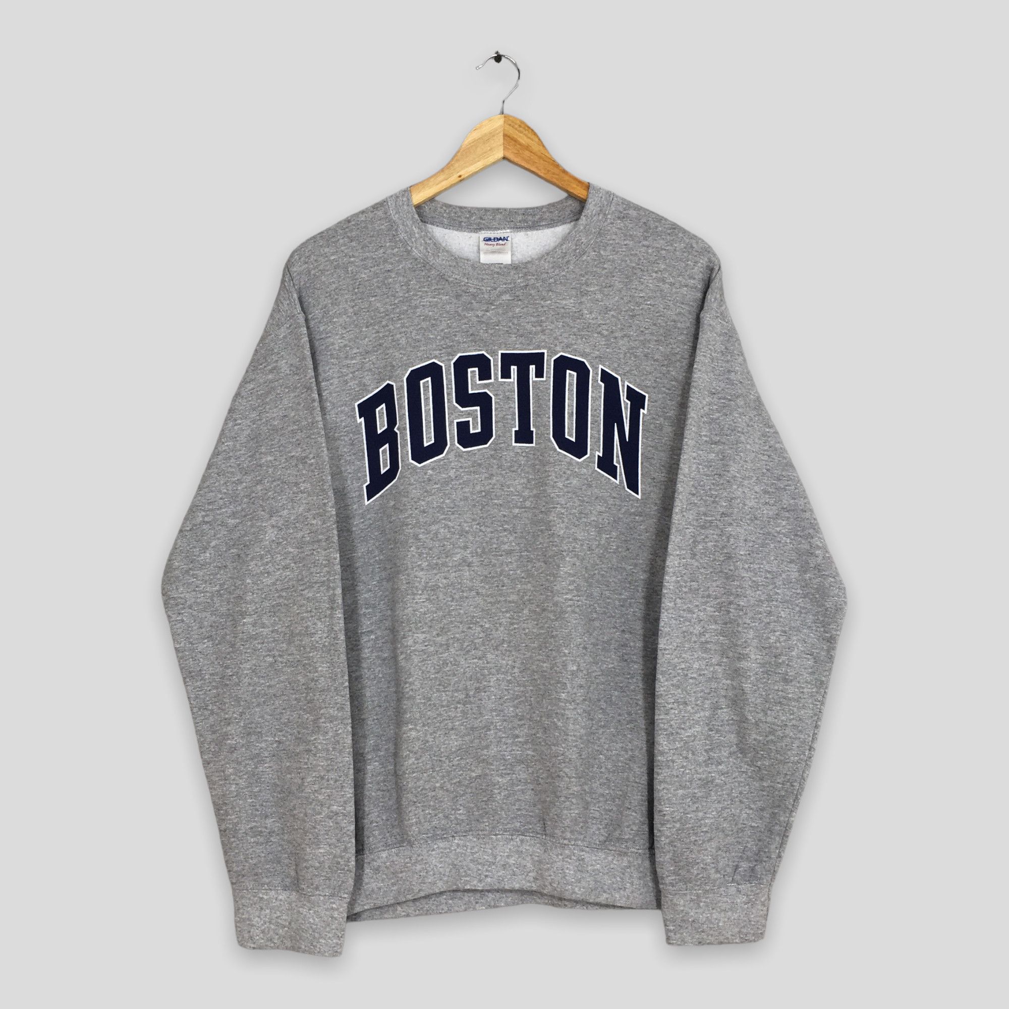 Gildan × Vintage Vintage Y2K Boston State Gray Sweatshirt Medium Size US M / EU 48-50 / 2 - 1 Thumbnail