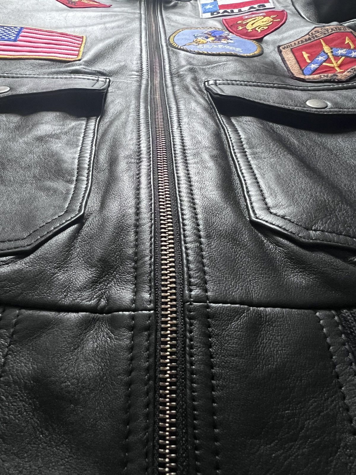 Other Vintage Women’s Leather Bomber Jacket Black with Gun Style Size US S / EU 44-46 / 1 - 12 Thumbnail