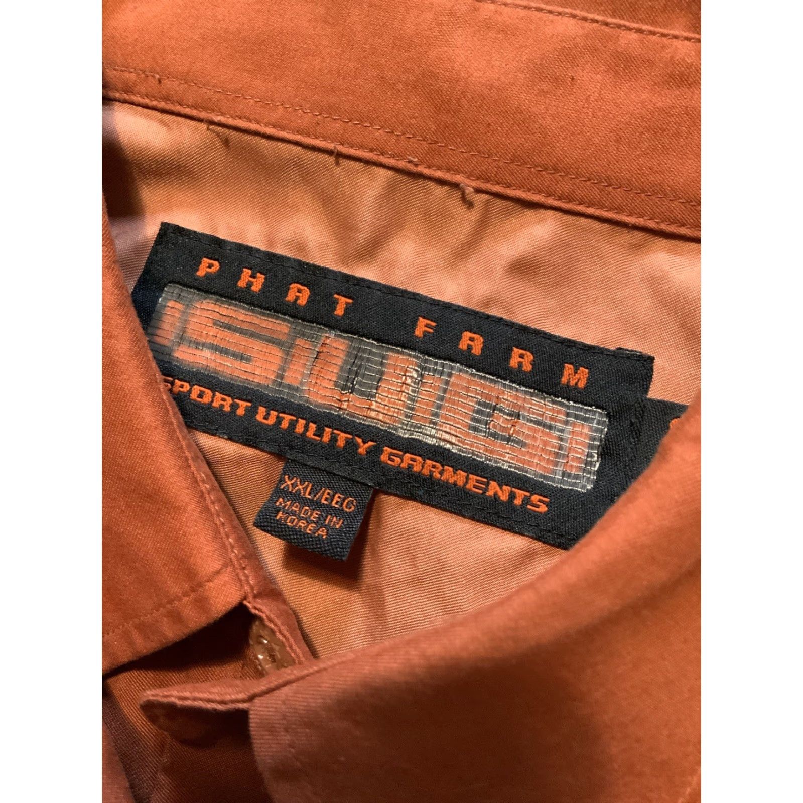 Phat Farm VINTAGE Phat Farm S.U.G. Sport Utility Garments Bull Racing L/S Button Shirt XXL Orange Mens Button-Up Long Sleeve Size US XXL / EU 58 / 5 - 5 Thumbnail
