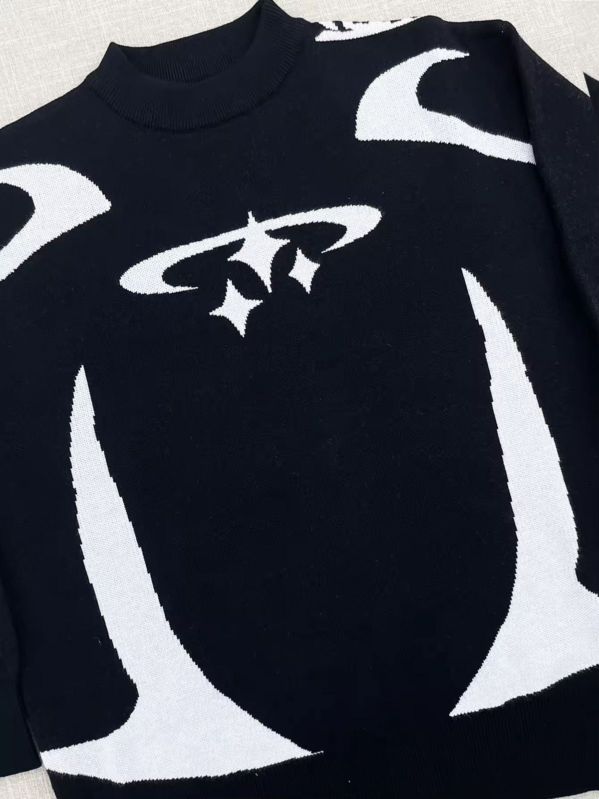 Japanese Brand Y2K Star Pattern Sweater Winter Warm Fleece Retro Aesthetic Size US M / EU 48-50 / 2 - 2 Thumbnail