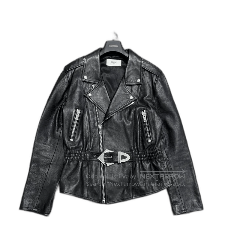Celine Celine Black Leather Motorcycle Jacket. Size US L / EU 52-54 / 3 - 1 Thumbnail