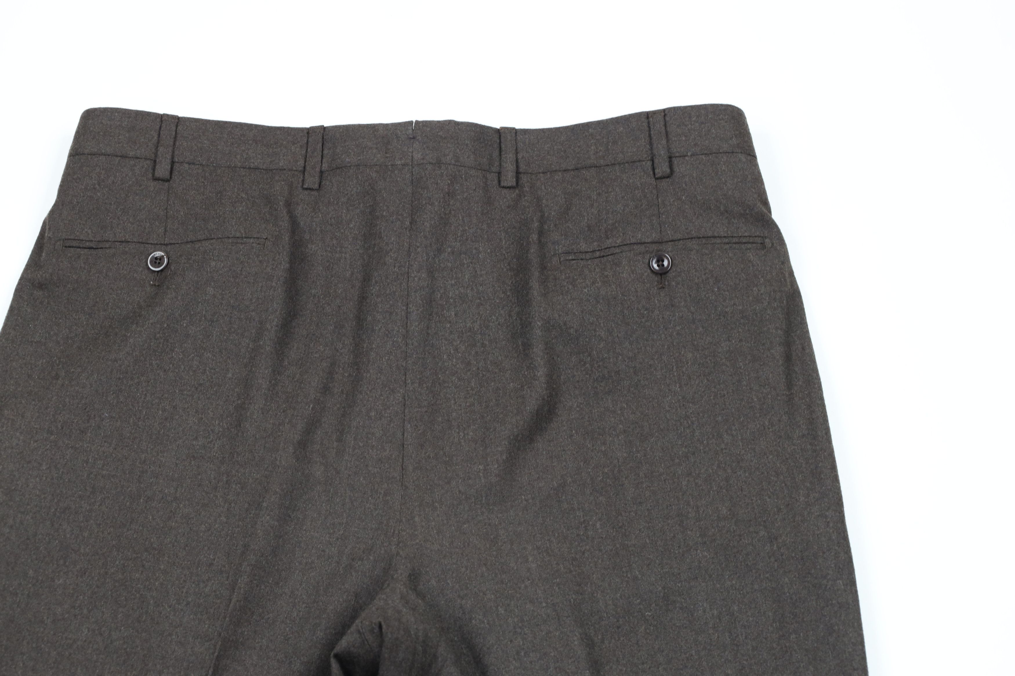 Incotex × Vintage Incotex Wool Pleated Cuffed Chino Pants Trousers Brown Size US 36 / EU 52 - 10 Thumbnail