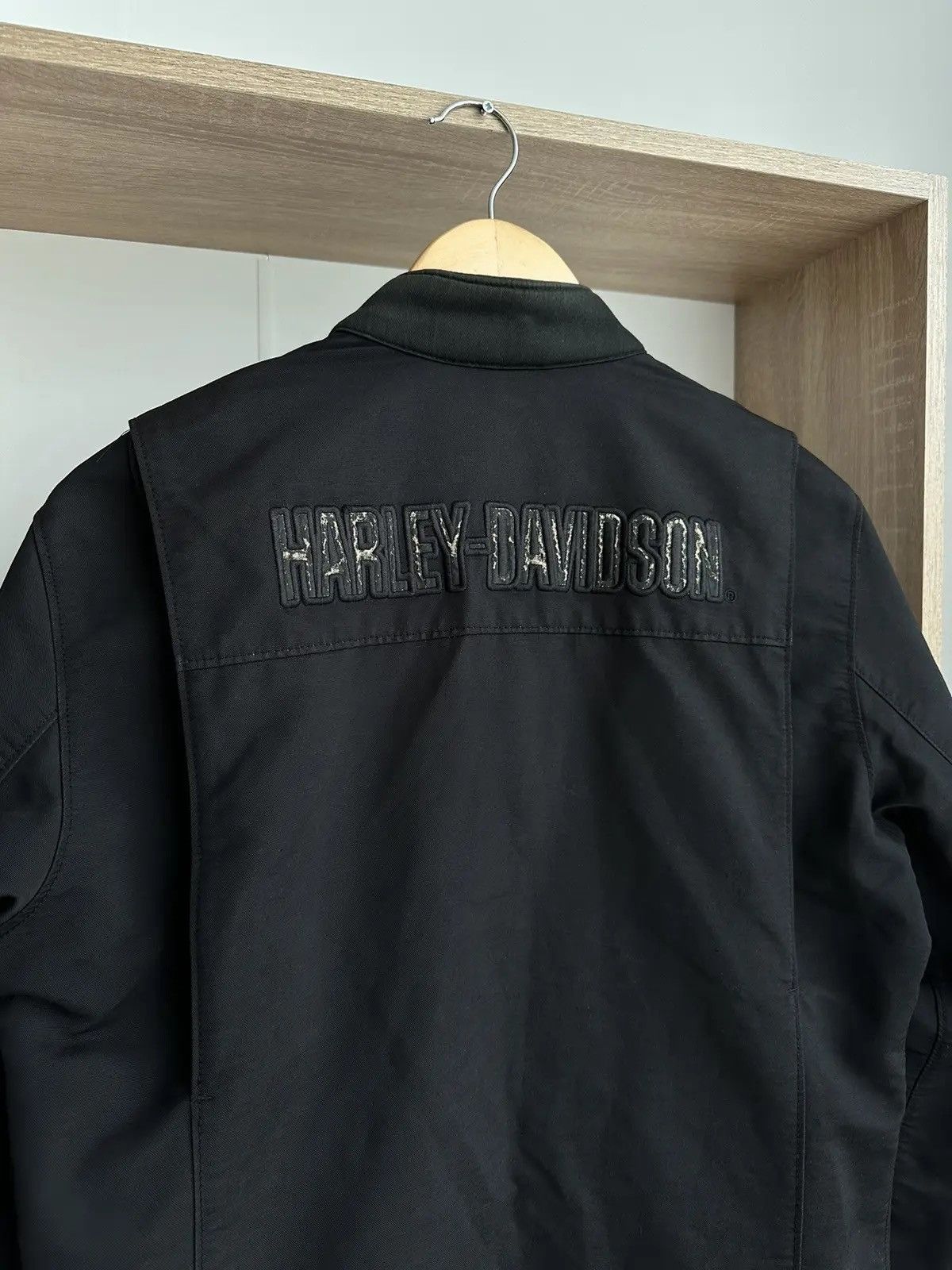 Harley Davidson × Vintage Vintage Harley-Davidson Big Logo Moto Black Jacket Size US S / EU 44-46 / 1 - 12 Thumbnail