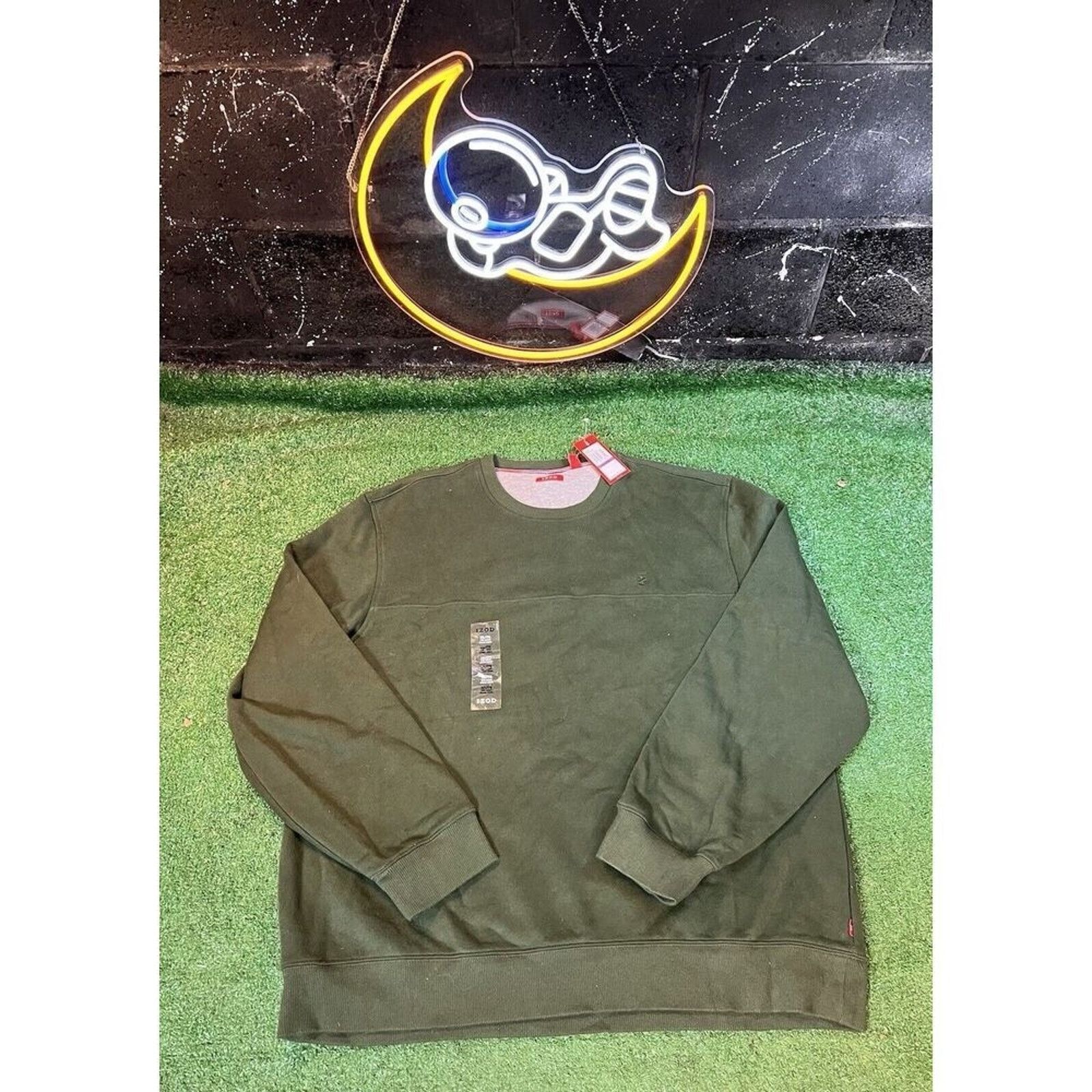 Izod NWT Izod Sueded Fleece Kombu Green Sweatshirt Men's 2XL Size US XXL / EU 58 / 5 - 1 Thumbnail