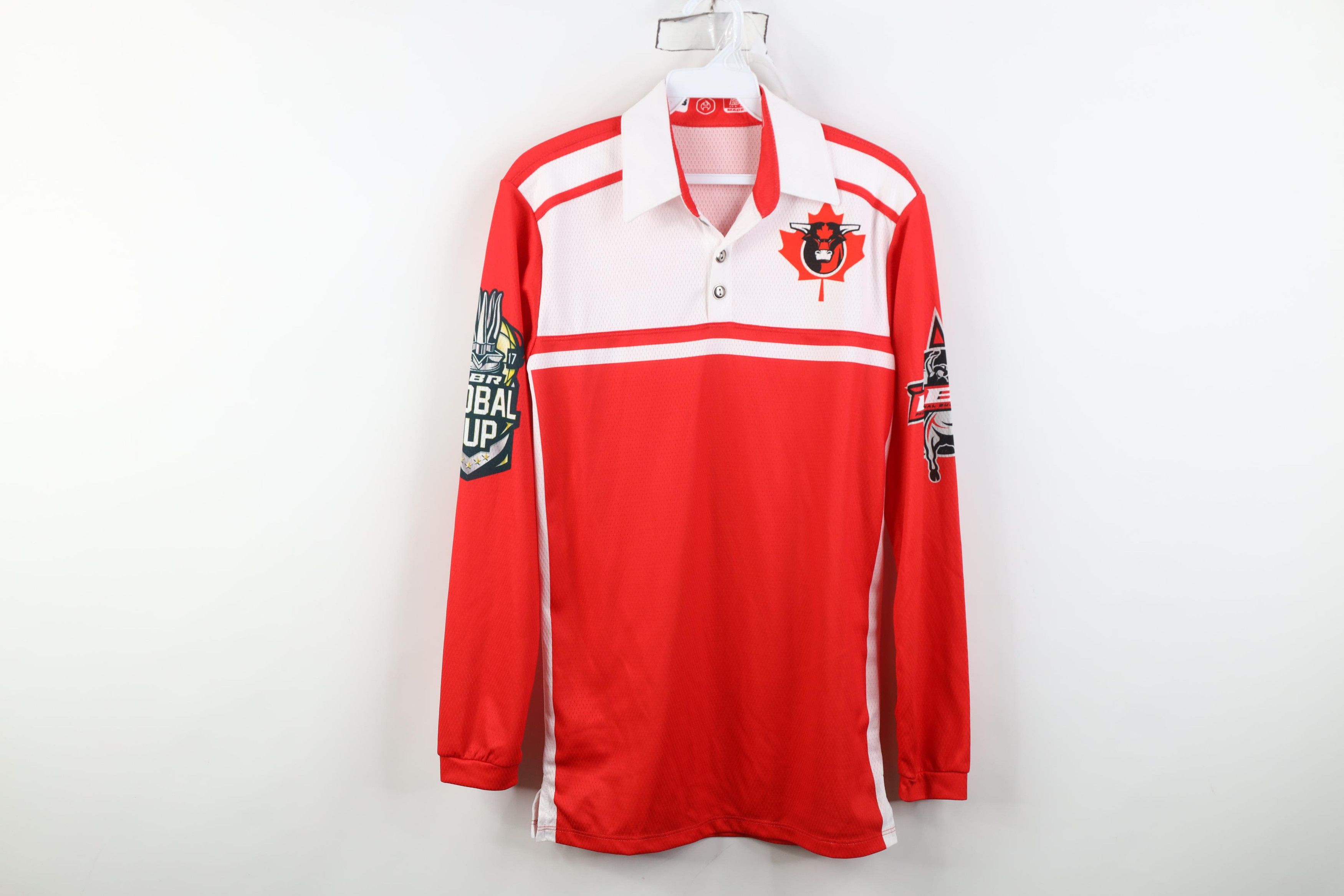 Vintage 2017 PBR Global Cup Canada Western Rodeo Bull Riding Polo Size US XS / EU 42 / 0 - 1 Thumbnail
