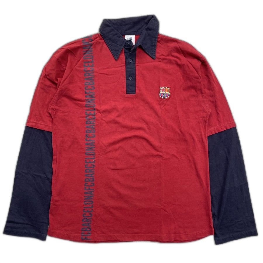 Vintage FCB Barcelona longsleeve rugby polo shirt official barca Size US L / EU 52-54 / 3 - 1 Thumbnail