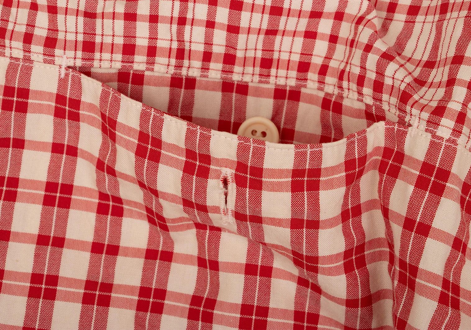 Issey Miyake Multi-Check Panel Long Sleeve Shirt in Red Beige Black Size US M / EU 48-50 / 2 - 6 Thumbnail