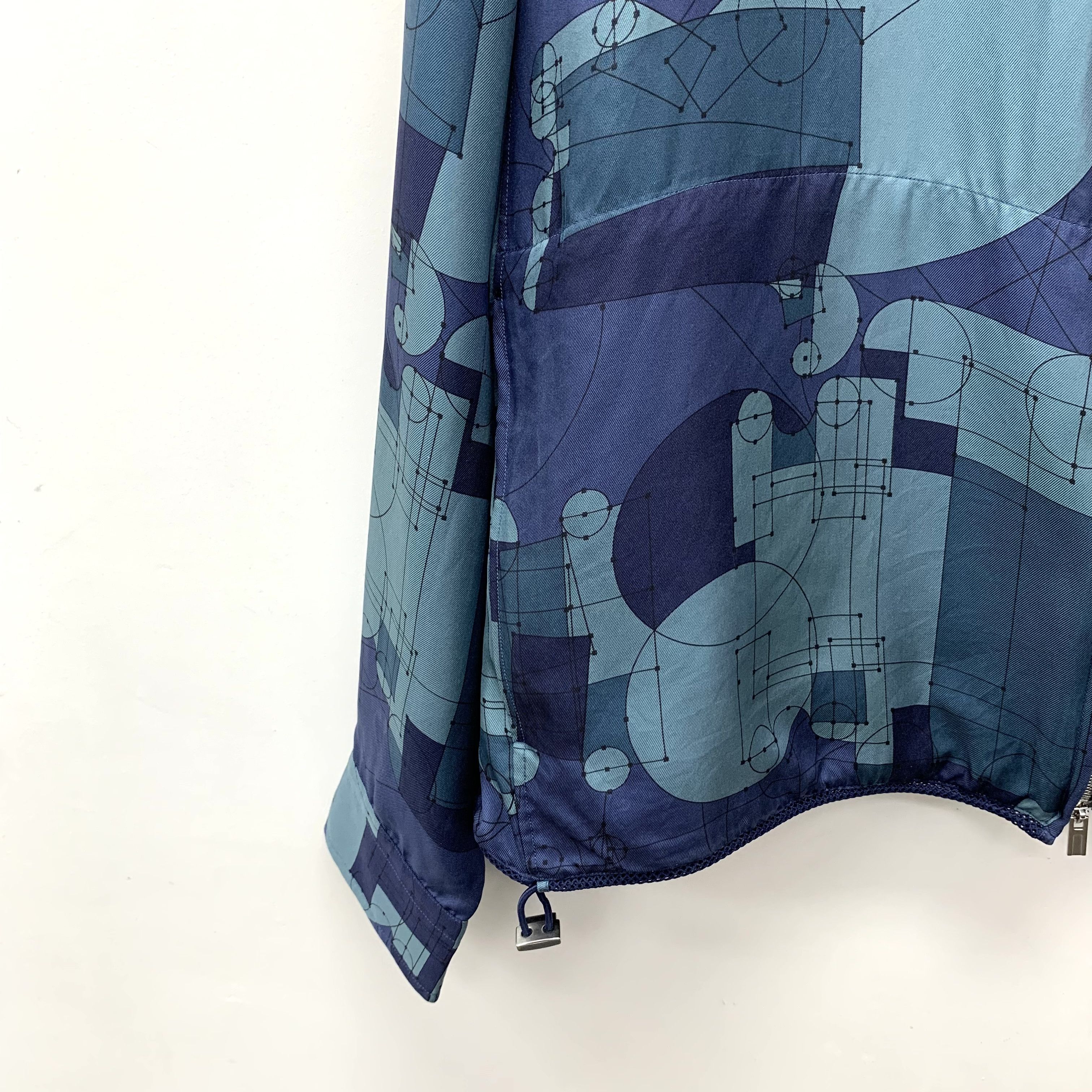 Hermes Hermes Silk Hoodie Geometric Jacket (42) Size US XS / EU 42 / 0 - 4 Thumbnail