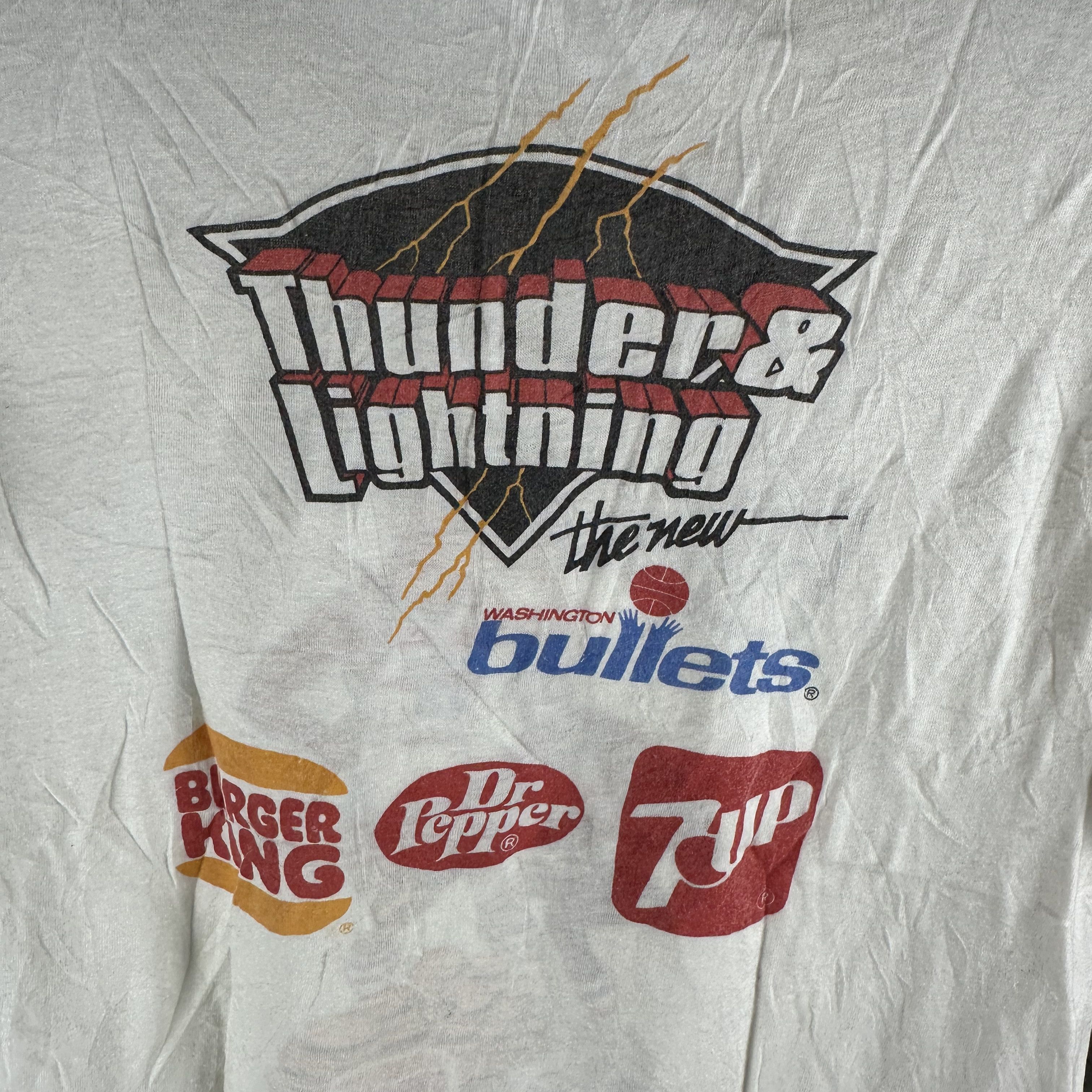 Vintage 80s Washington Bullets The Beef Brothers NBA Burger King Tee Size US M / EU 48-50 / 2 - 4 Thumbnail
