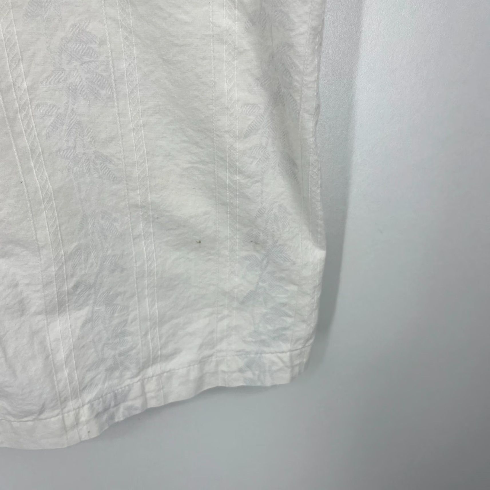 Tommy Bahama Tommy Bahama Shirt Short Sleeve Button-Up M White Pockets Hawaiian Textured Silky Cotton Casual Mens Size US M / EU 48-50 / 2 - 6 Thumbnail