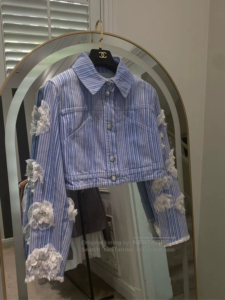 Chanel Chanel 18-year-old waterfall series blue cloud denim jacke Size XS / US 0-2 / IT 36-38 - 3 Thumbnail