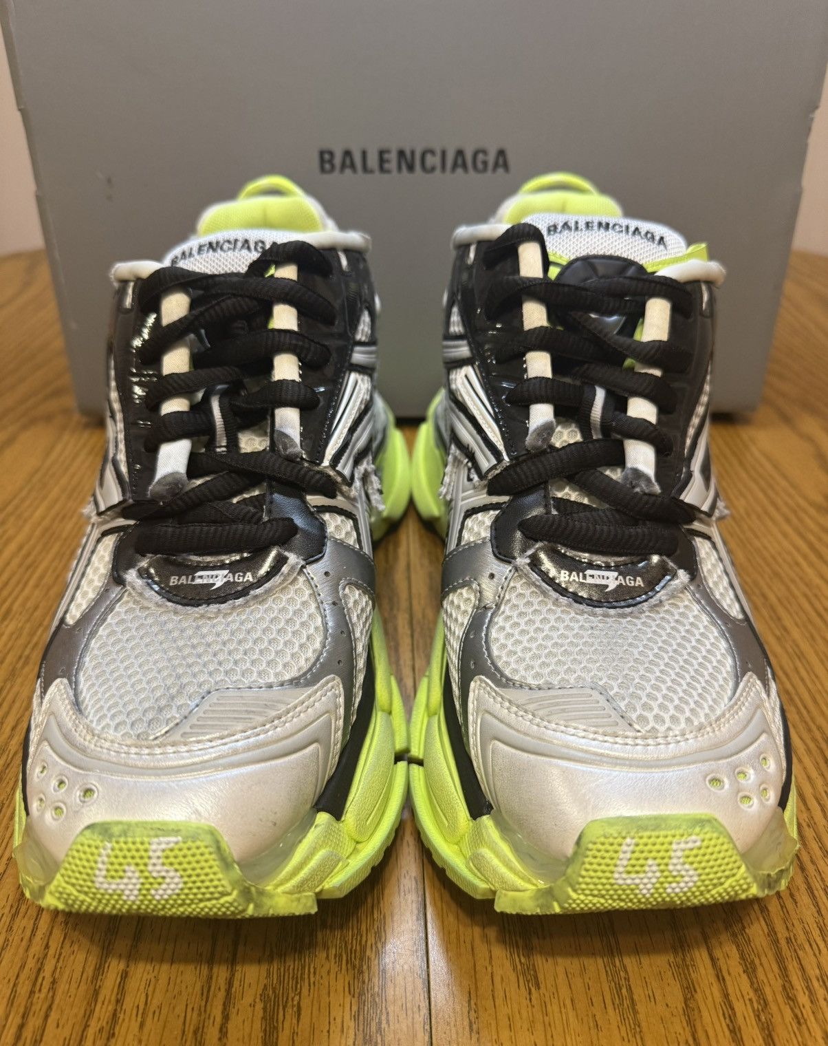 Balenciaga Balenciaga Runner Sneaker (White/Black/Fluo Yellow) Size US 12 / EU 45 - 2 Thumbnail