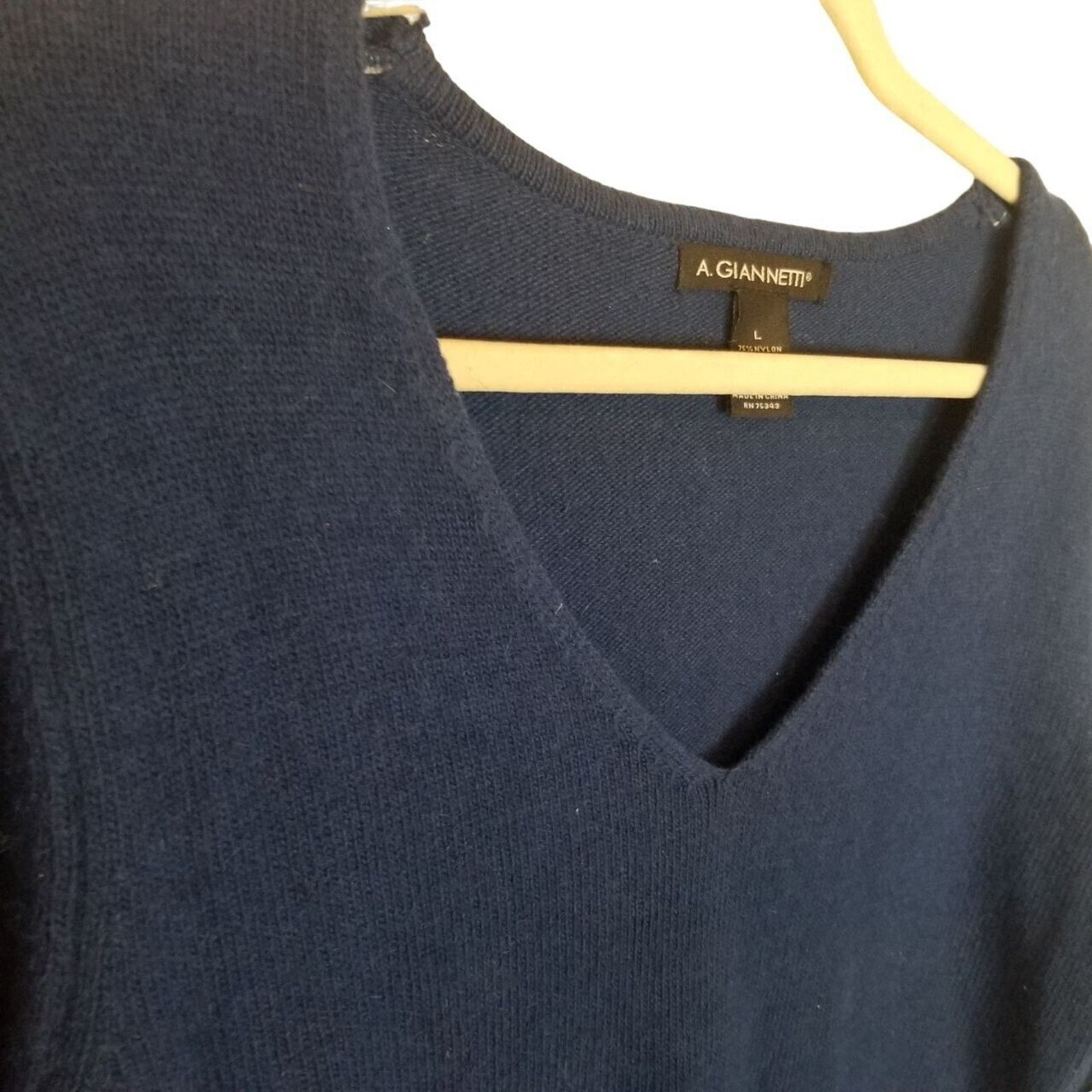 Vintage A Giannetti Womens Wool Angora V-Neck Sweater L Minimalist Size L / US 10 / IT 46 - 5 Thumbnail