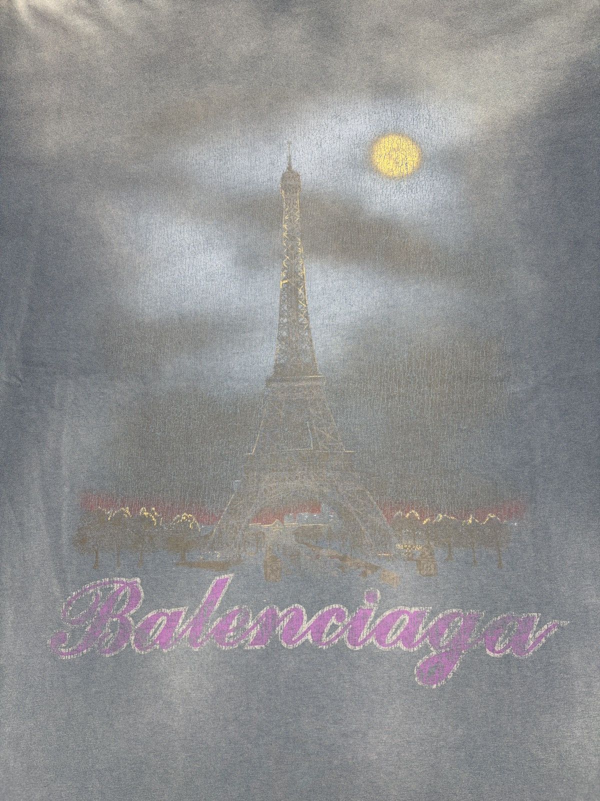 Balenciaga Balenciaga Paris Eiffel Tower T-Shirt Blue/Grey Size 2 Size US L / EU 52-54 / 3 - 3 Thumbnail
