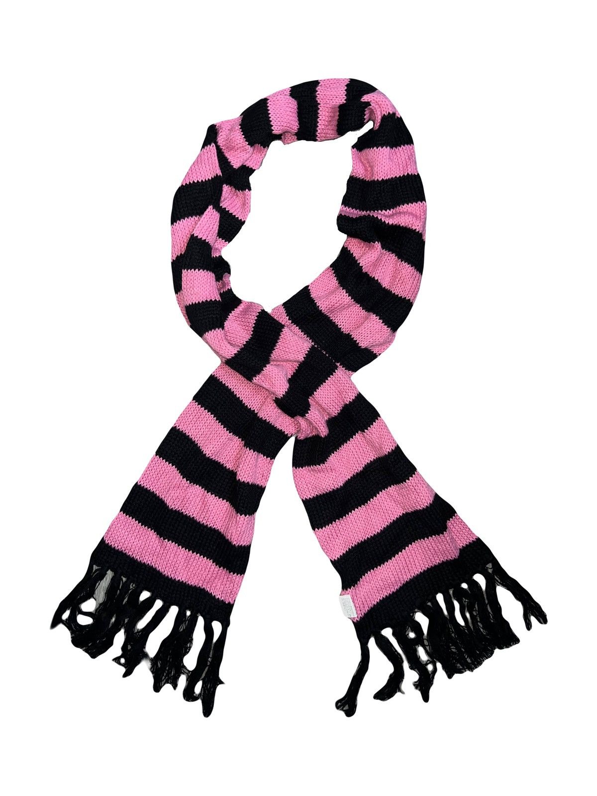 Stripped pink n black knit scarf 💗🖤