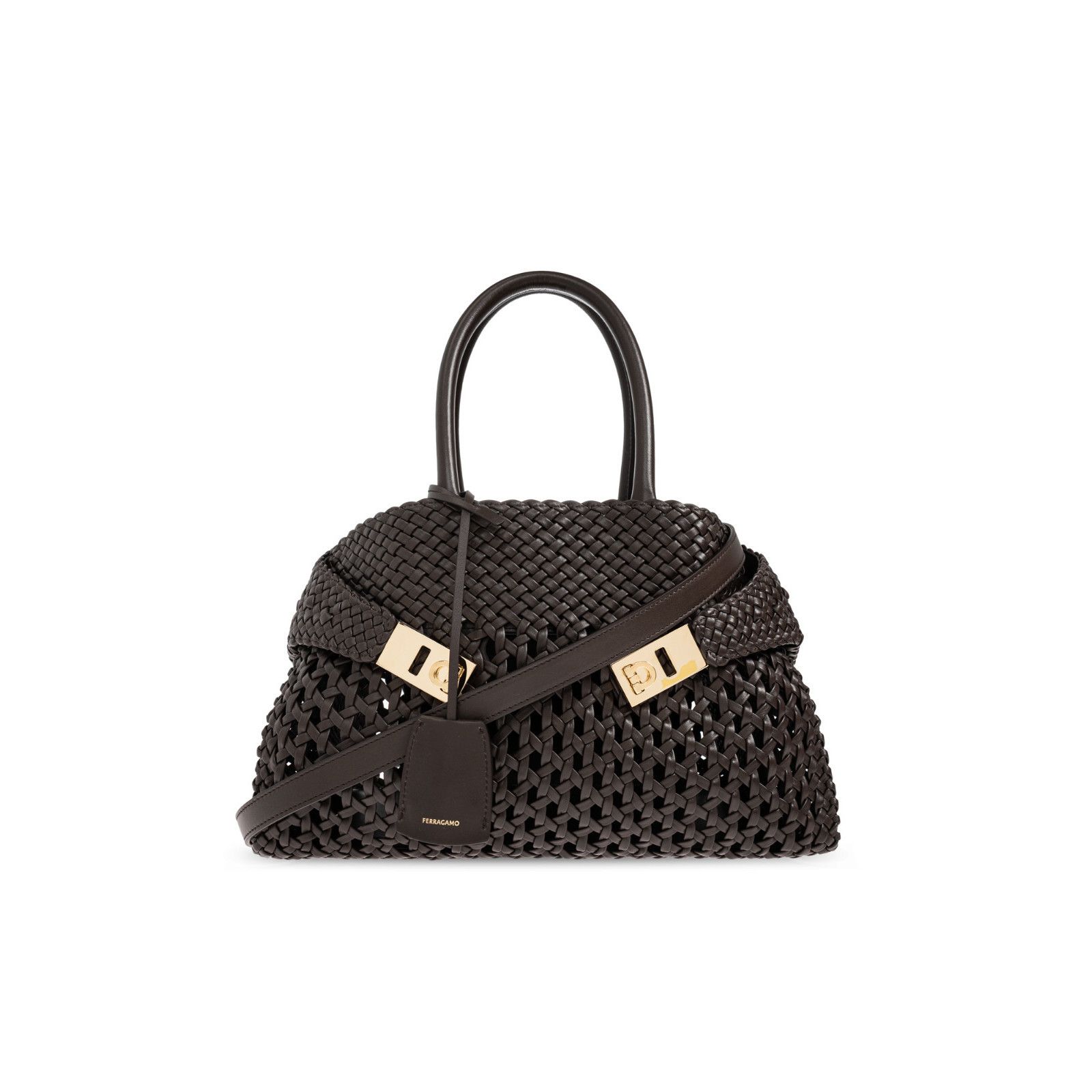 Salvatore Ferragamo FERRAGAMO Hug Brown Top Handle Bag New & Authentic Size ONE SIZE - 1 Thumbnail