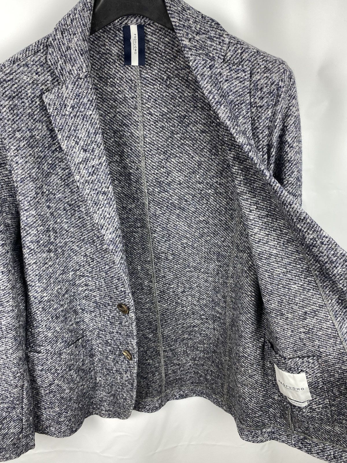 Other Profuomo Unlined Blazer Knit Melange Wool Cotton size 52 Size 42L - 8 Thumbnail