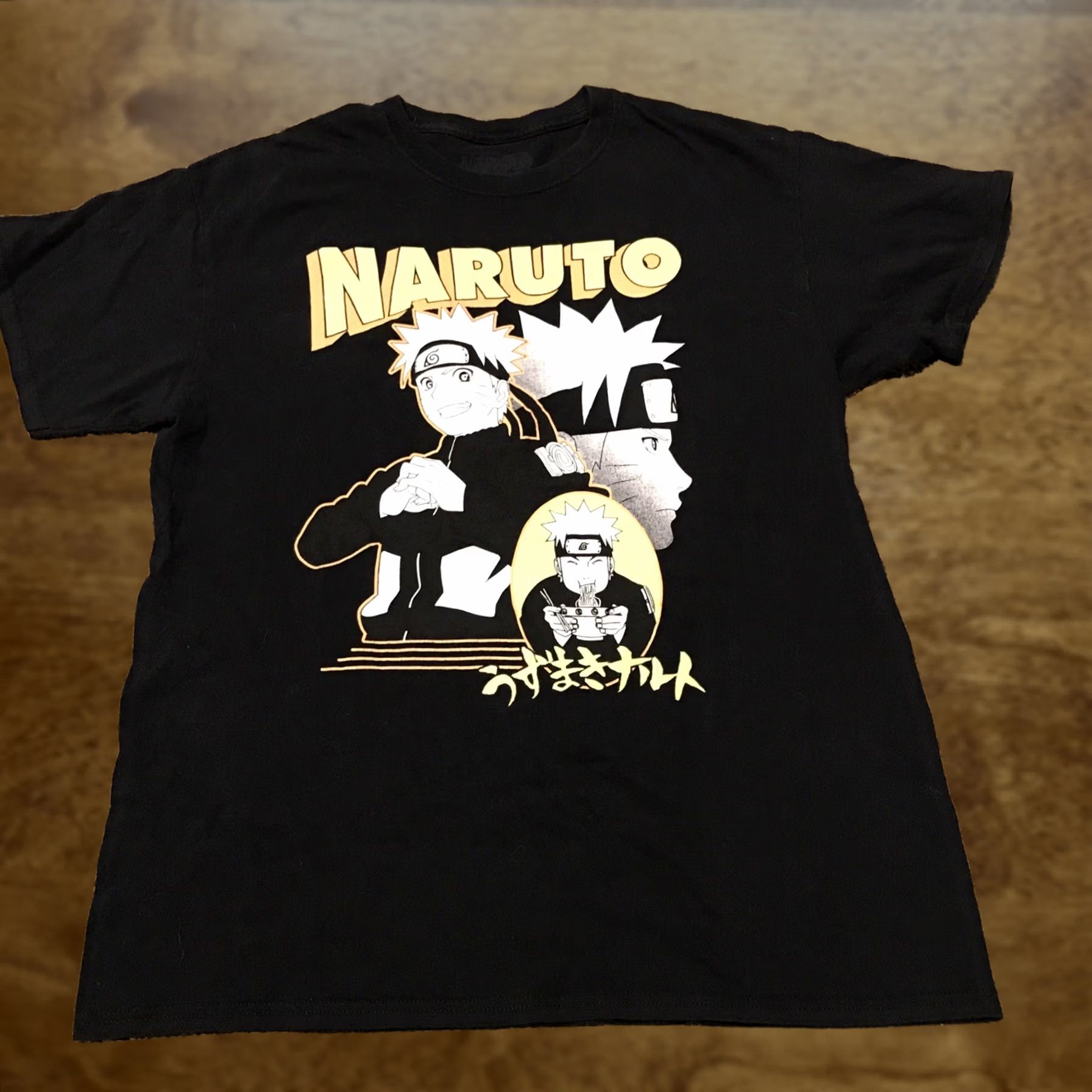 Naruto Shippuden Collection Uzumaki Graphic Shirt Black L A42, Men's