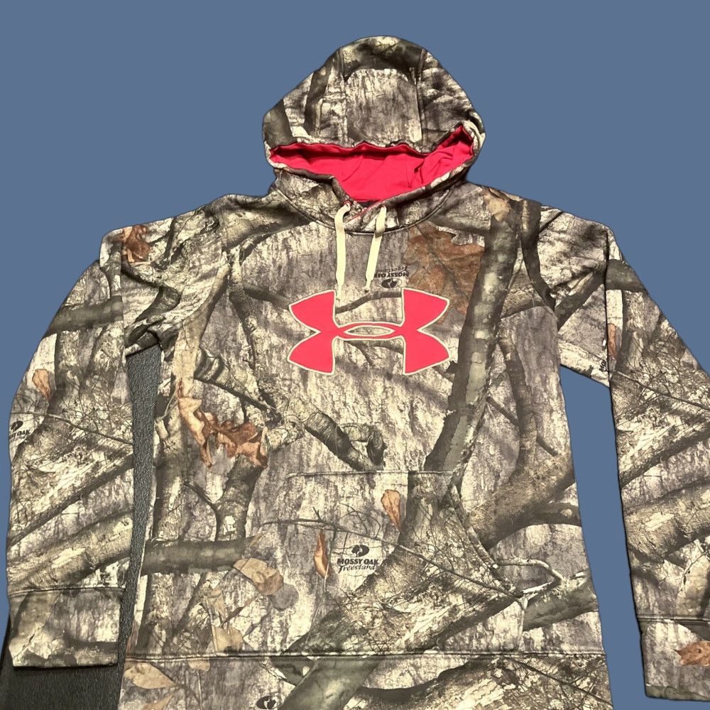 Under Armour Under Armour Hoodie Women Small Mossy Oak Camo Pink Logo Camouflage Hooded Pullover All Seasons Hunting Outdoor Size S / US 4 / IT 40 - 1 Thumbnail