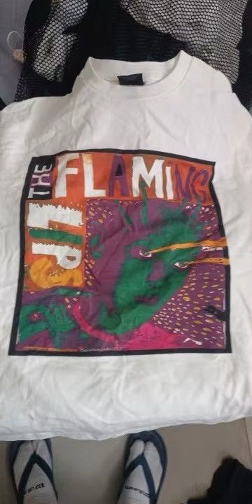 Japanese Brand × Vintage Band "FLAMING LIPS" Graphic Printed Cotton Washed Tshirt Size US L / EU 52-54 / 3 - 9 Thumbnail