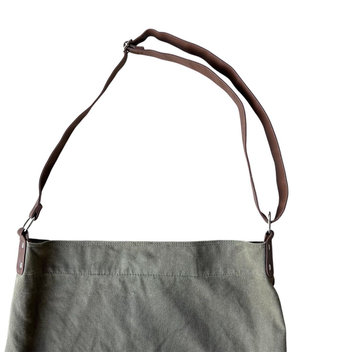Vintage Vintage Olive Green Canvas Xtra Large Crossbody Bag Size ONE SIZE - 2 Thumbnail