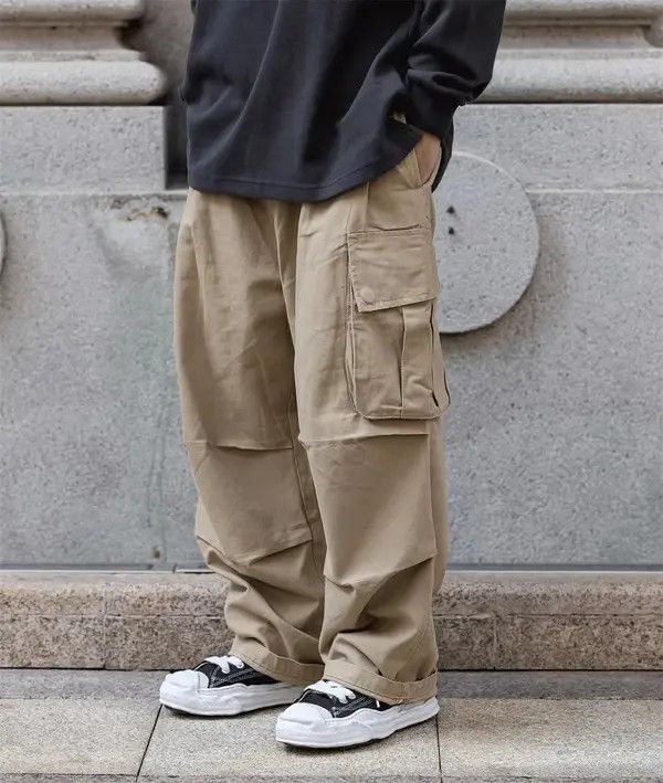 Japanese Brand Multi-pocket street loose casual straight cargo trousers Size US 32 / EU 48 - 2 Thumbnail