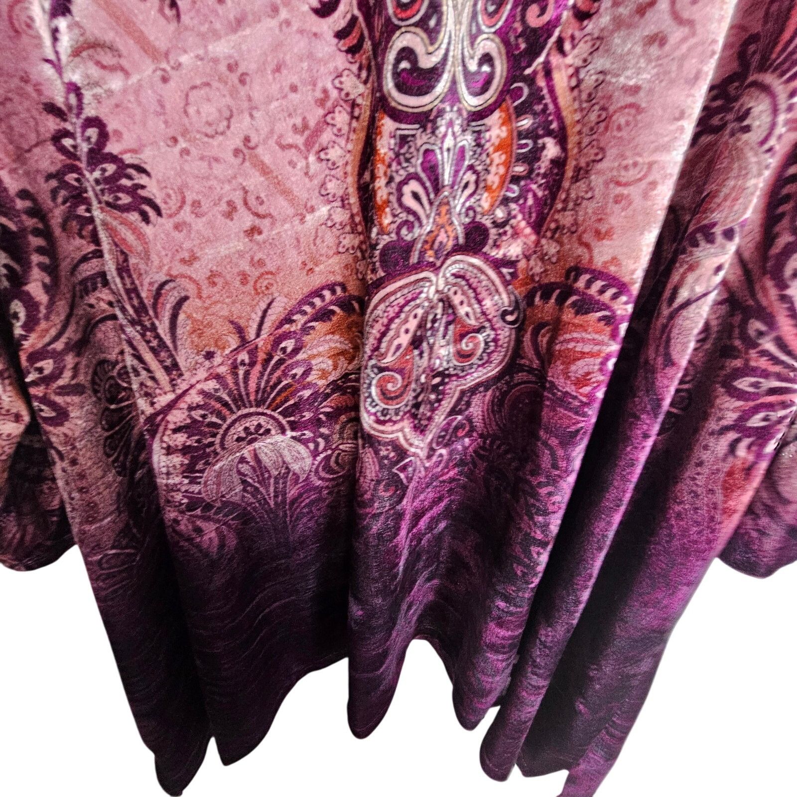 AVA CATHERSIDE Catherines Blouse Velvet Vneck Shirt Pink Purple Women 4X Size 4XL / US 24-26 - 5 Thumbnail