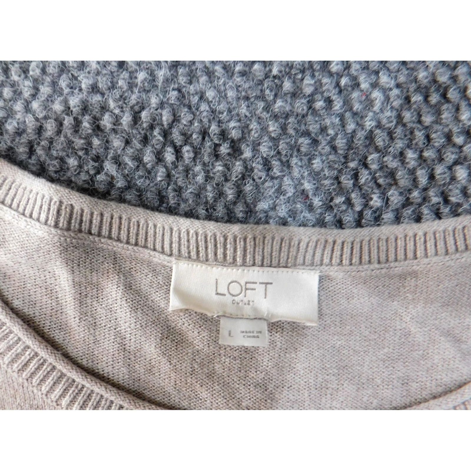 Loft LOFT Sweater Pullover Long Sleeve Round Neck Beige Cotton Rayon Knit Regular Ladies L Size L / US 10 / IT 46 - 7 Thumbnail
