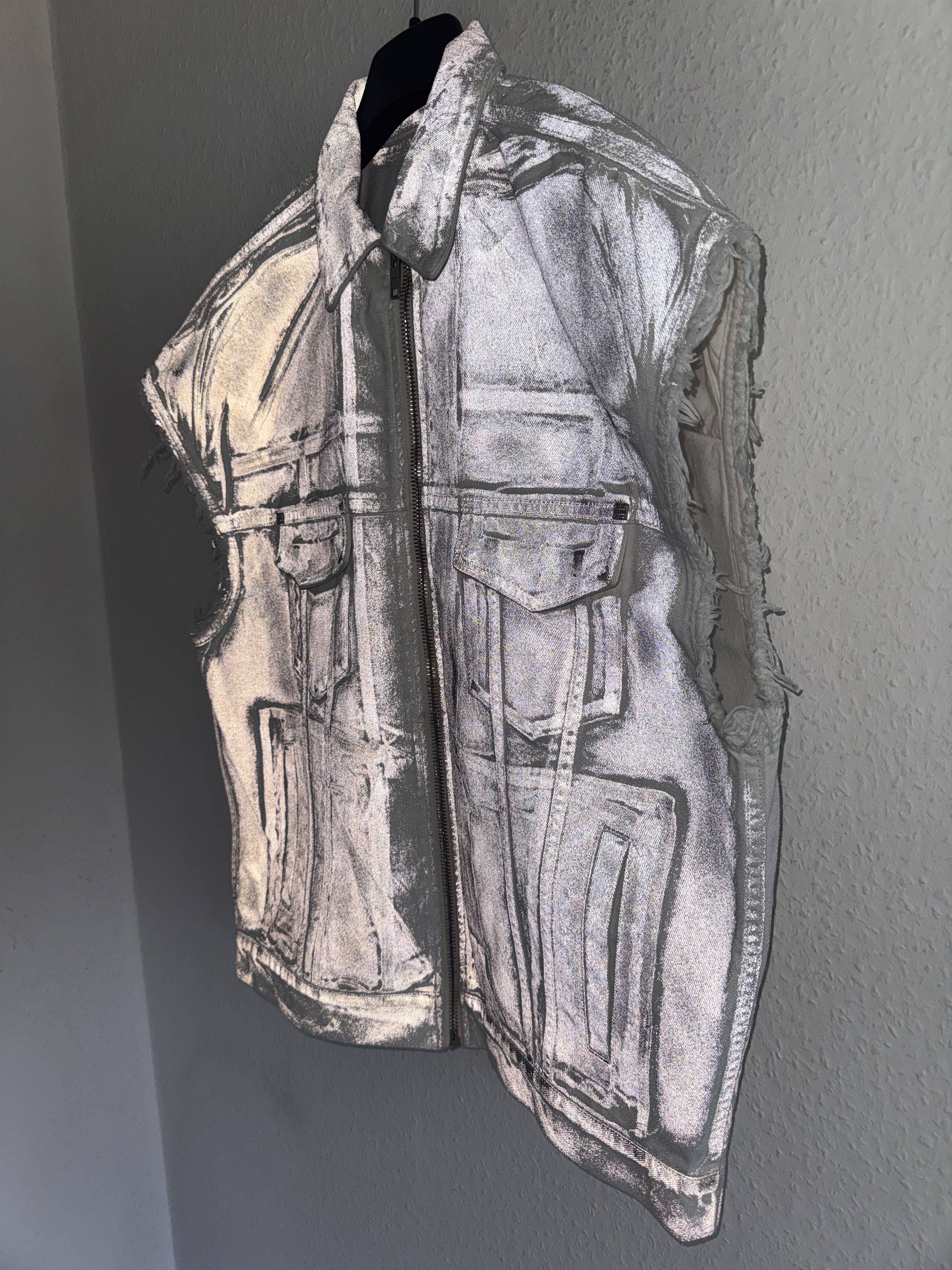 Givenchy 4G Graffiti-Print Reflective Denim Vest – Runway Sample Size US M / EU 48-50 / 2 - 5 Thumbnail