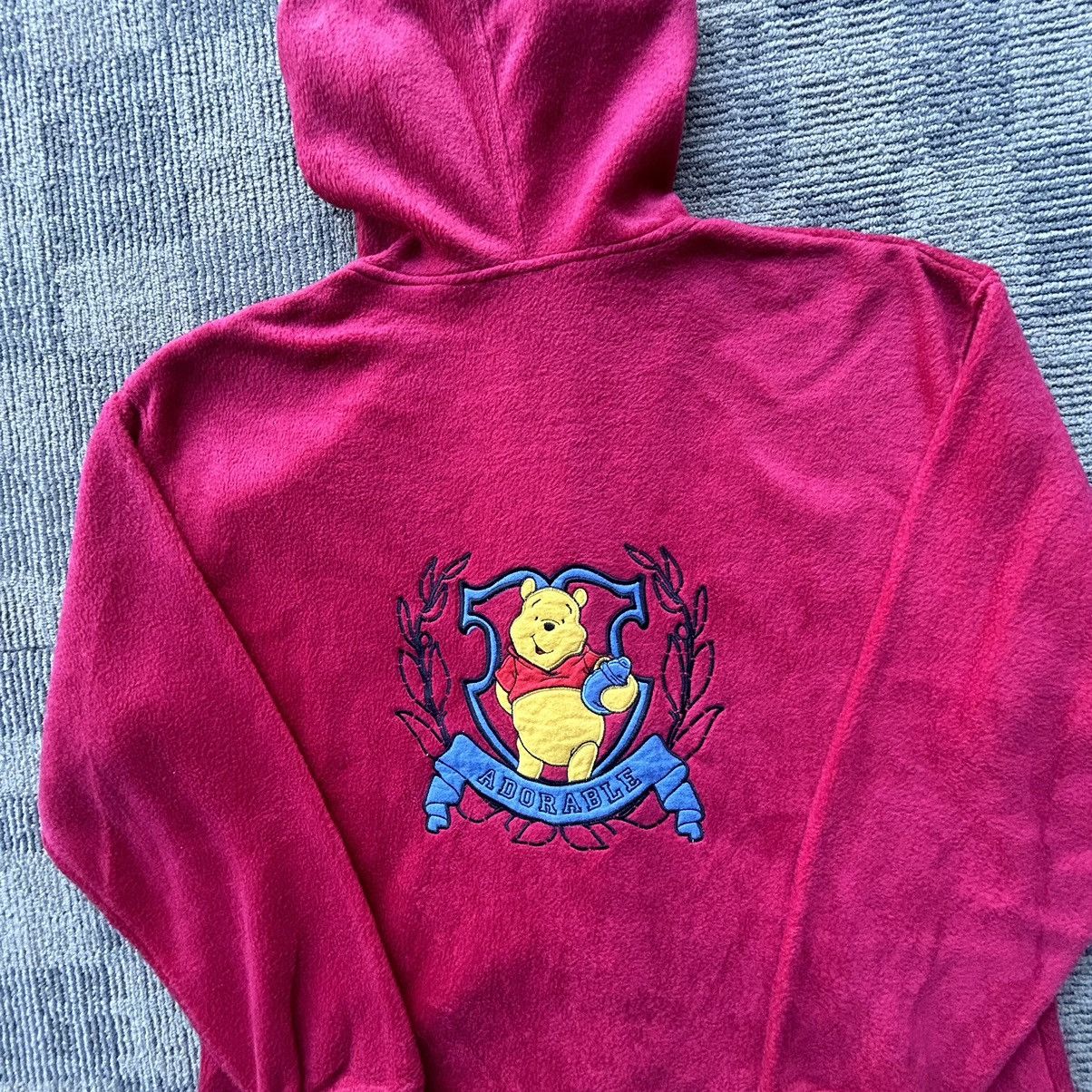 Disney Vtg Y2K Winnie The Pooh Disney Red Full-Zip Fleece Jacket Size US L / EU 52-54 / 3 - 9 Thumbnail