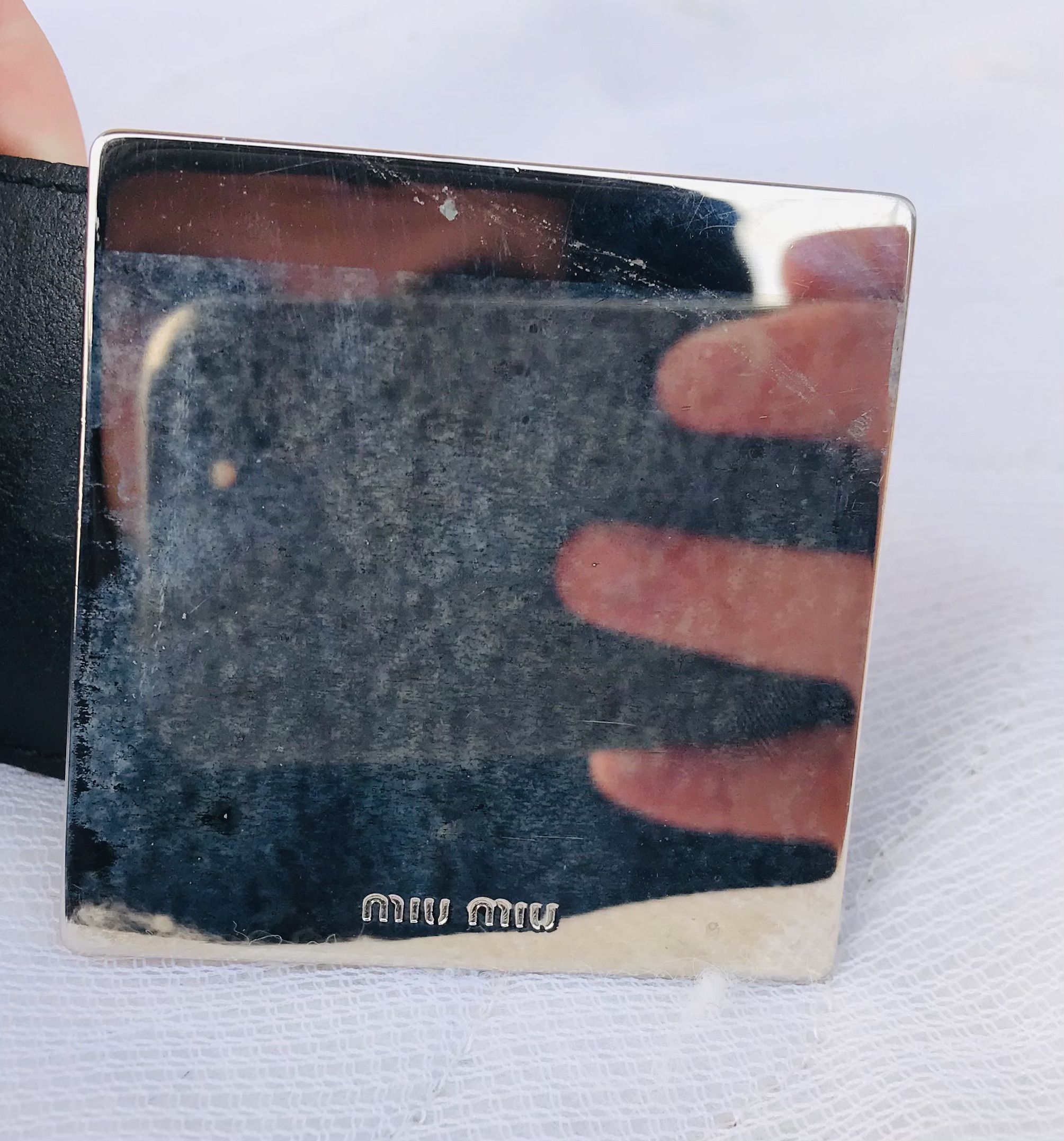 Miu Miu Miu Miu Waist Belt Women’s Black Leather Wide Size 30/75 Size ONE SIZE - 2 Thumbnail