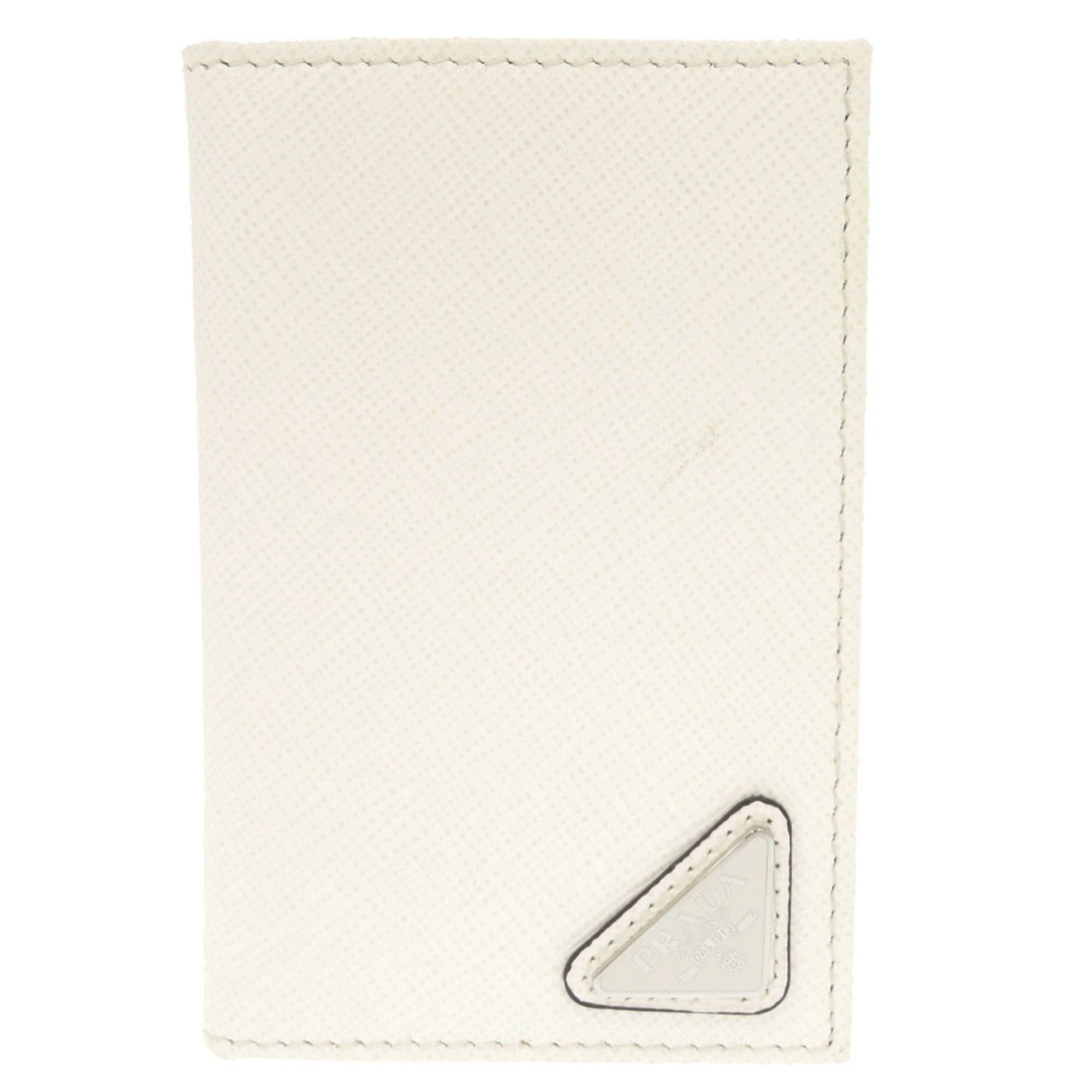 Prada Excellent condition Prada Saffiano Triangle White Business Card Holder/Card Case 1677PRADA Size ONE SIZE - 1 Thumbnail