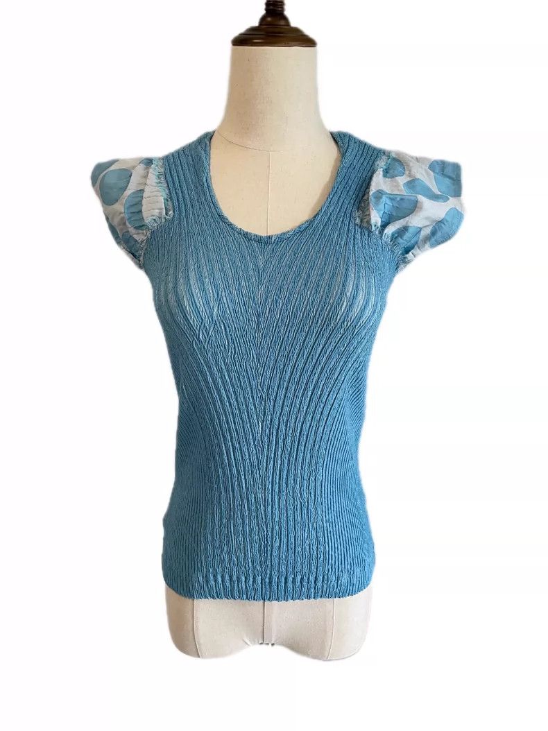 Issey Miyake Issey Miyake size:2 Light blue mainline polka dot short-sl Size M / US 6-8 / IT 42-44 - 3 Thumbnail