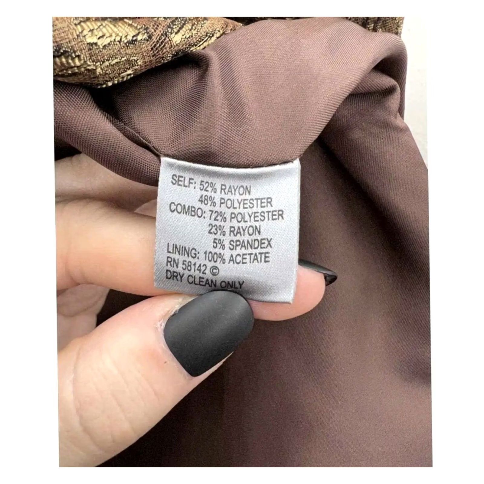 CLOSED Womens Anthracite Brown Single Button Close 3/4 Sleeve Jacket Size 8 Size M / US 6-8 / IT 42-44 - 7 Thumbnail