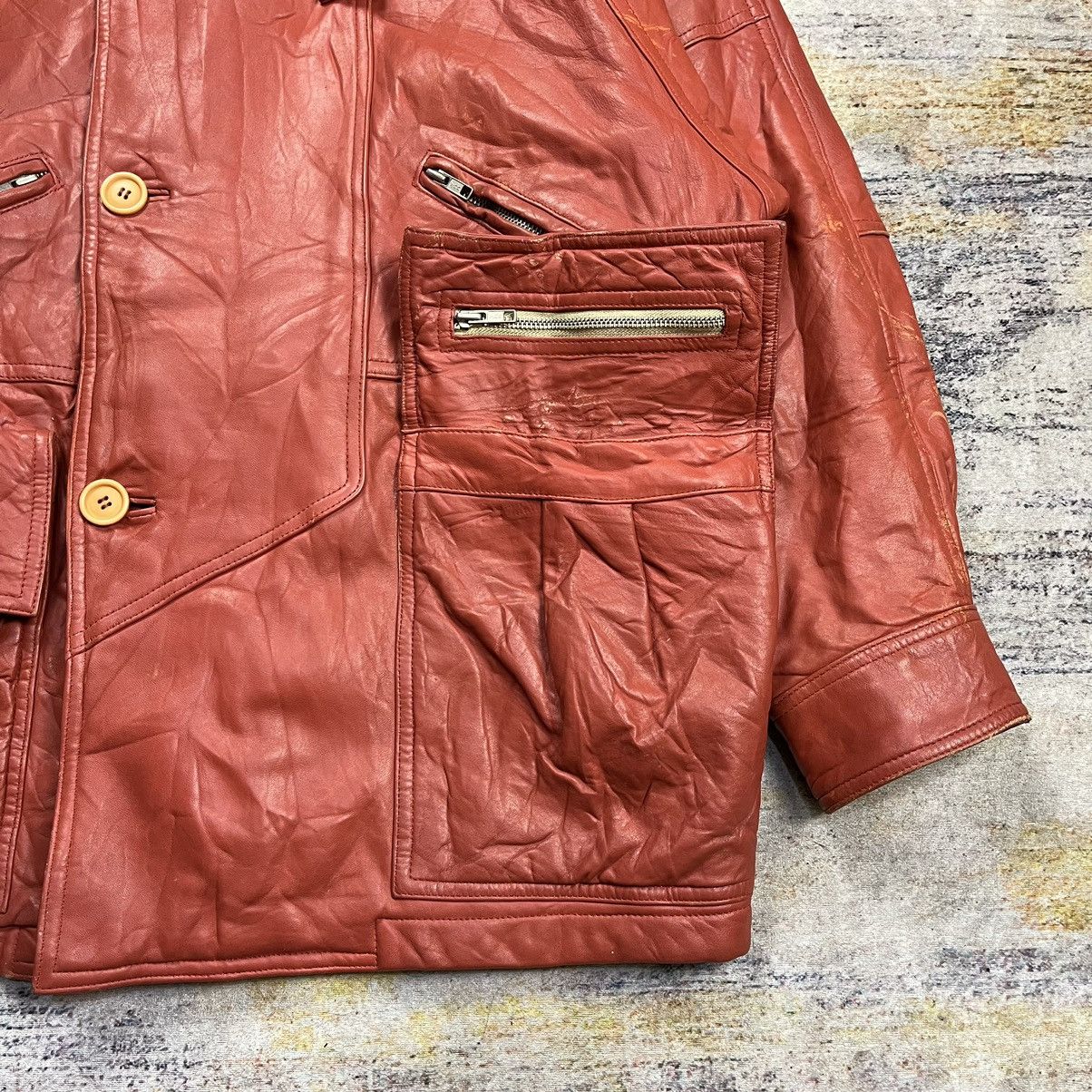 Hai Sporting Gear Vintage 90s Hai sporting gear multi pocket leather jacket Size US L / EU 52-54 / 3 - 3 Thumbnail