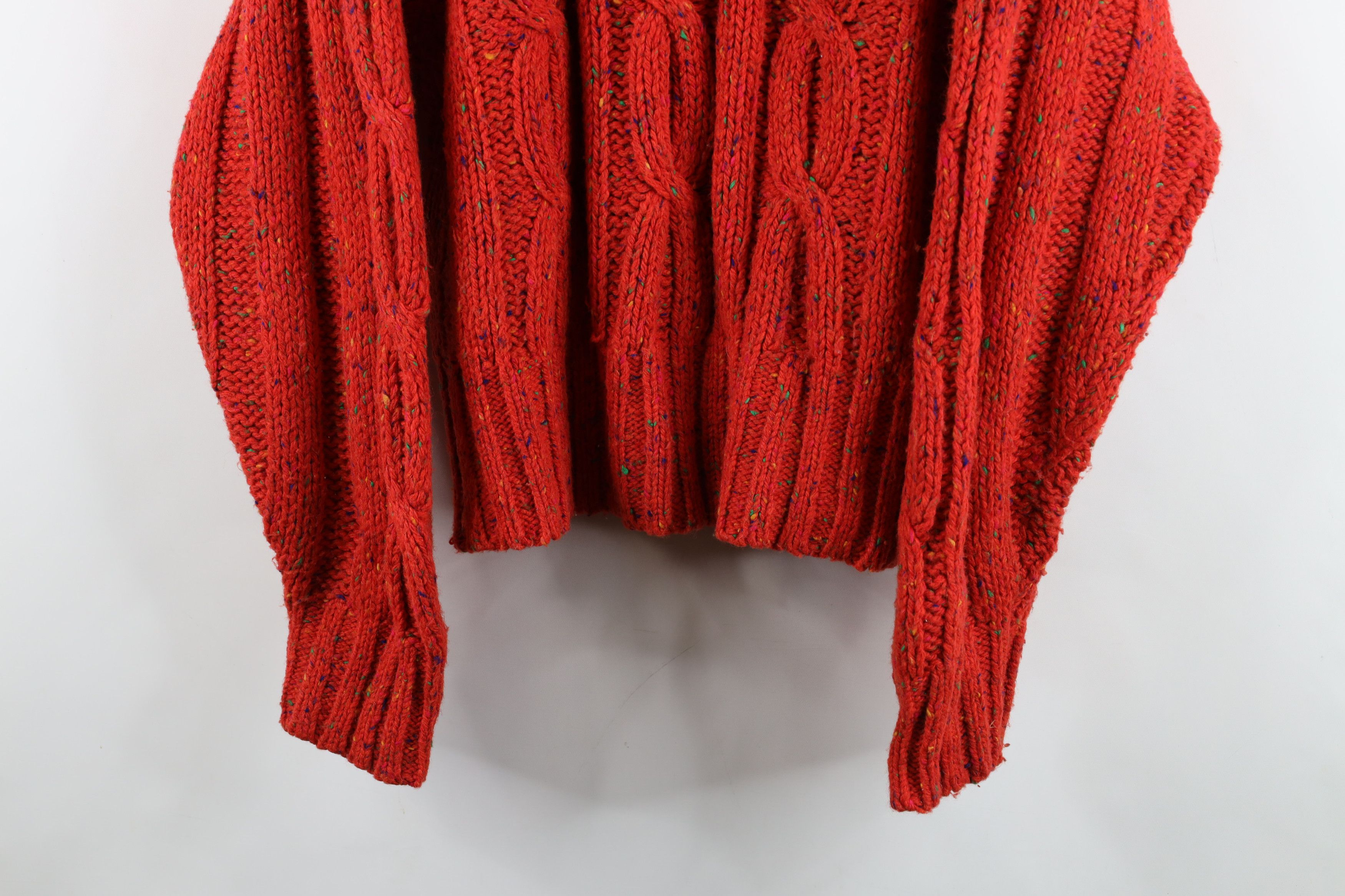 Vintage Vintage 90s Wool Blend Fisherman Chunky Cable Knit Sweater Size L / US 10 / IT 46 - 3 Thumbnail