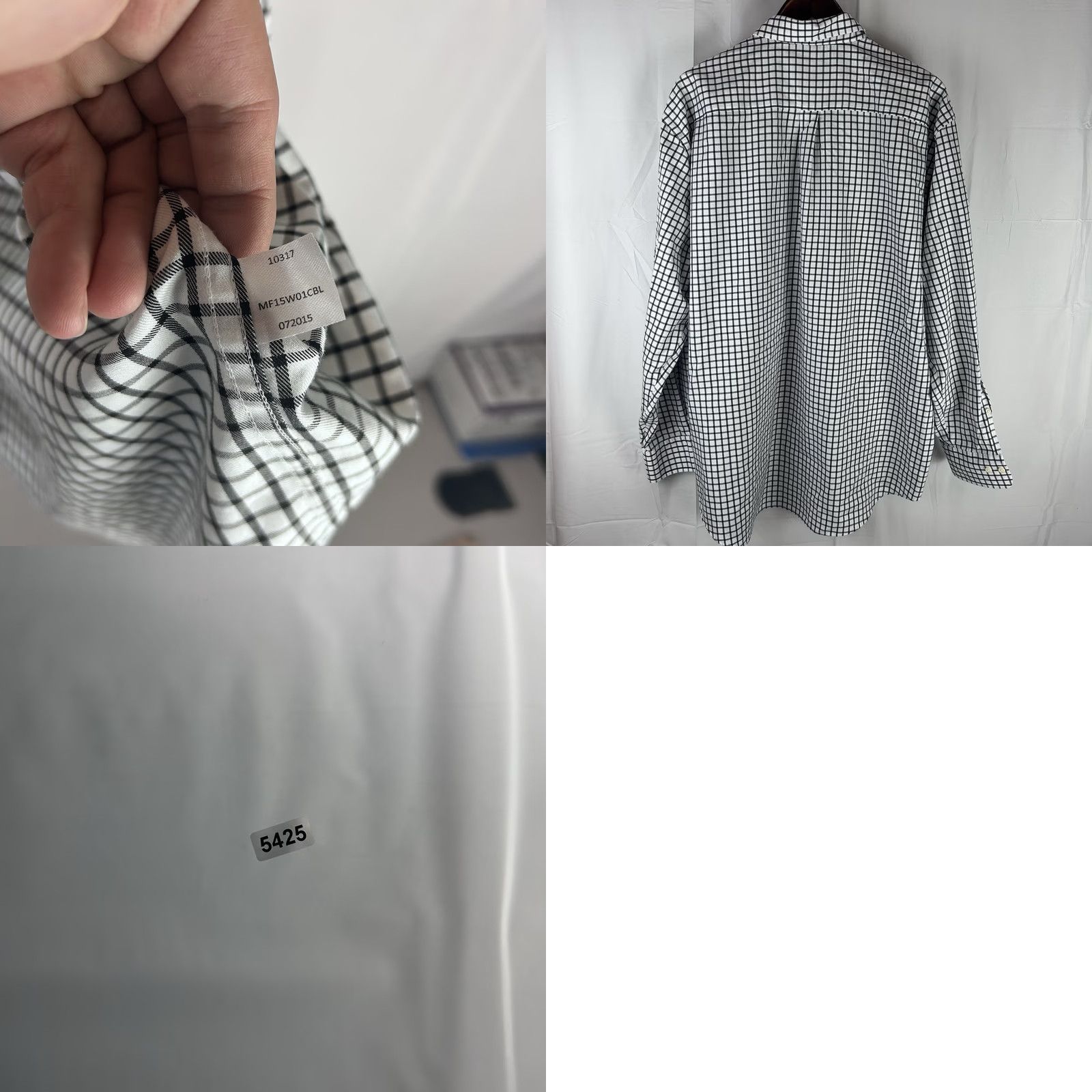 Peter Millar Peter Millar Shirt Mens 2XL White Black Check Long Sleeve Nanoluxe Easycare Dress Shirt Mens Size US XXL / EU 58 / 5 - 8 Thumbnail