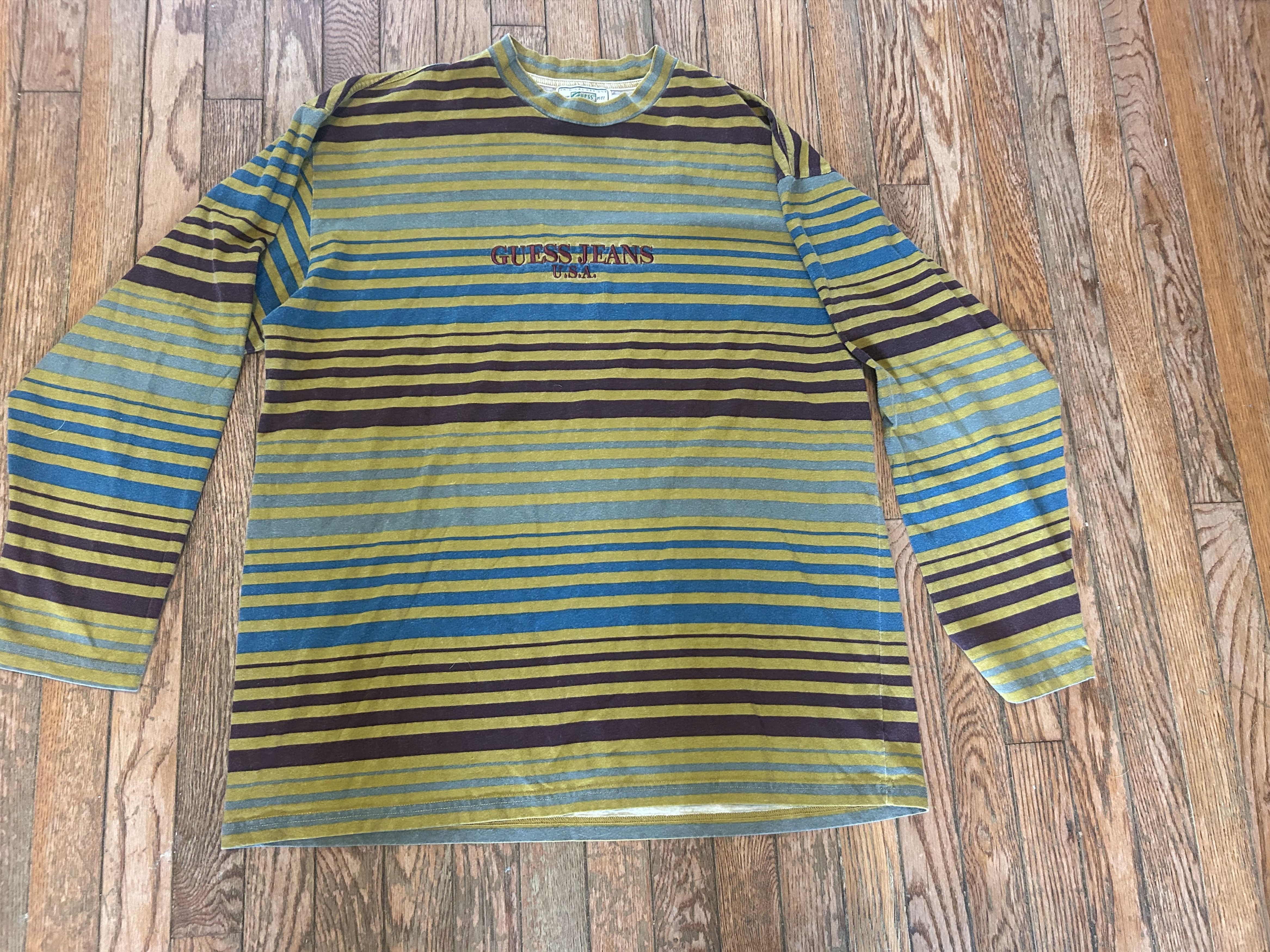 Guess Vintage Guess Striped Shirt XL embroidered Size US XL / EU 56 / 4 - 1 Thumbnail
