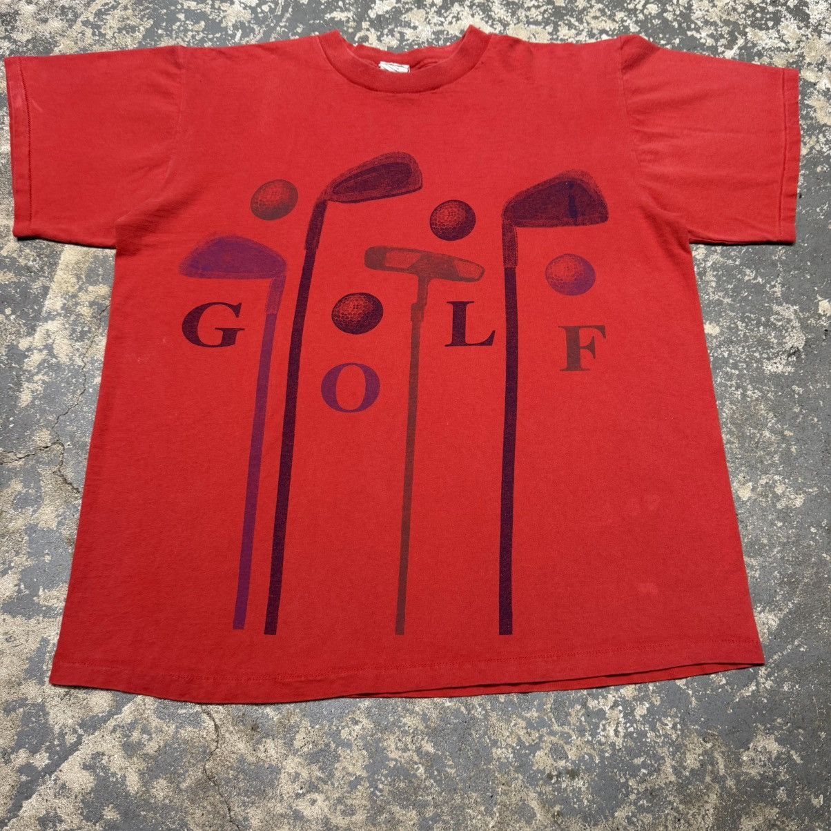 Vintage Vintage Golf All Over Front Big Graphic Red 90s Tshirt Size US L / EU 52-54 / 3 - 9 Thumbnail