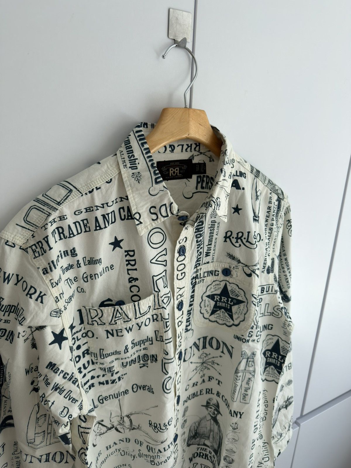RRL Ralph Lauren RRL Ralph Lauren Poplin Graphic Workshirt Size US M / EU 48-50 / 2 - 4 Thumbnail