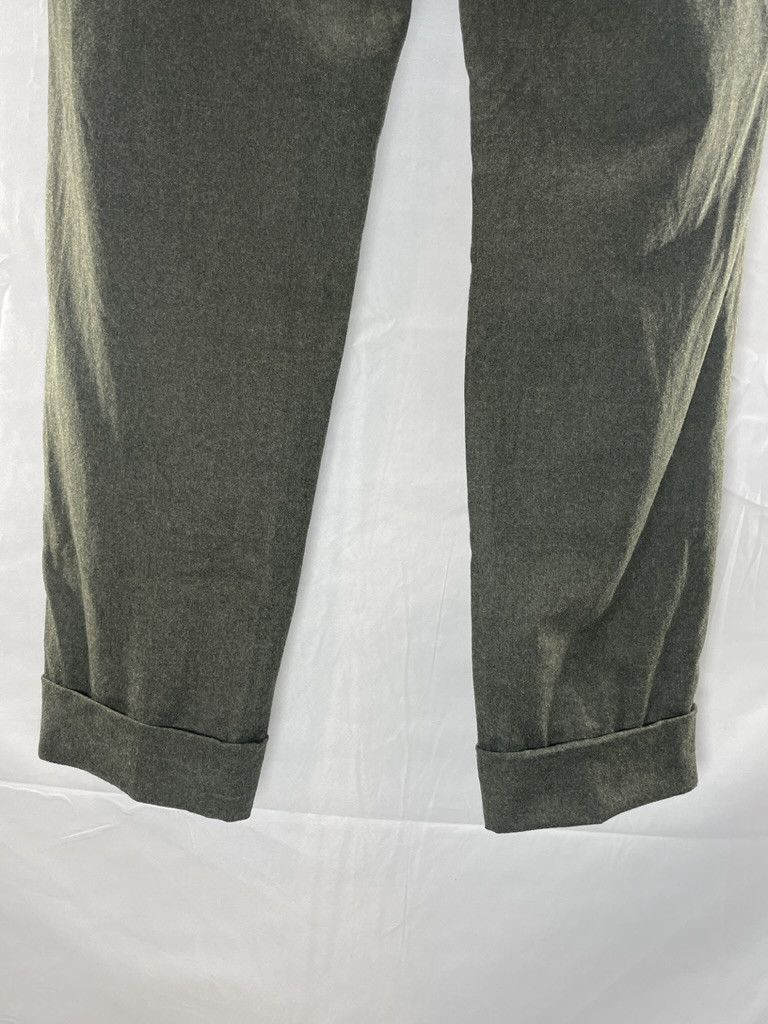 Brunello Cucinelli BRUNELLO CUCINELLI Green Flannel Wool Flat Front Cargo Pants Size US 36 / EU 52 - 12 Thumbnail